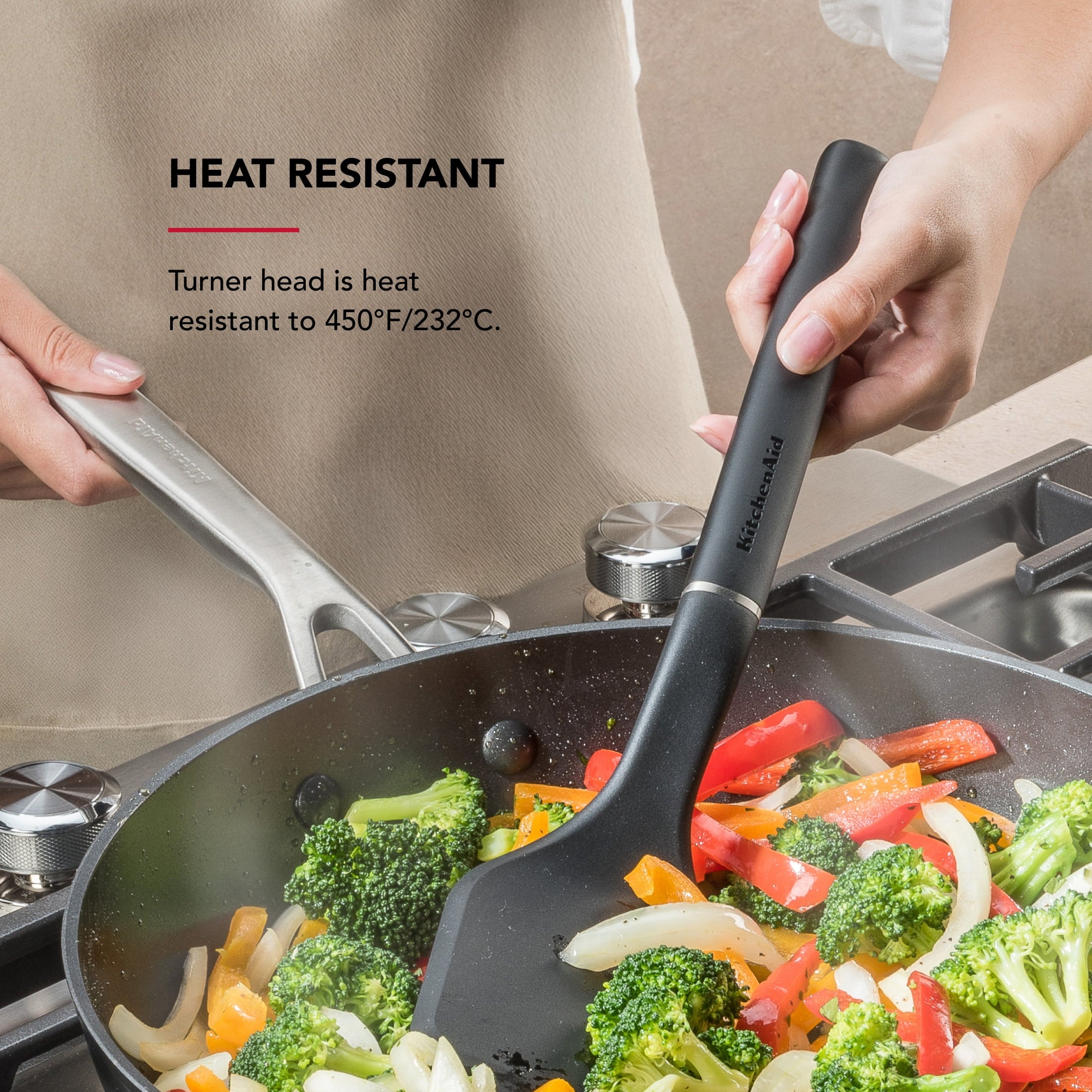 3-Piece Cooking Utensils Set with Ergonomic Handles, Black - Image 3