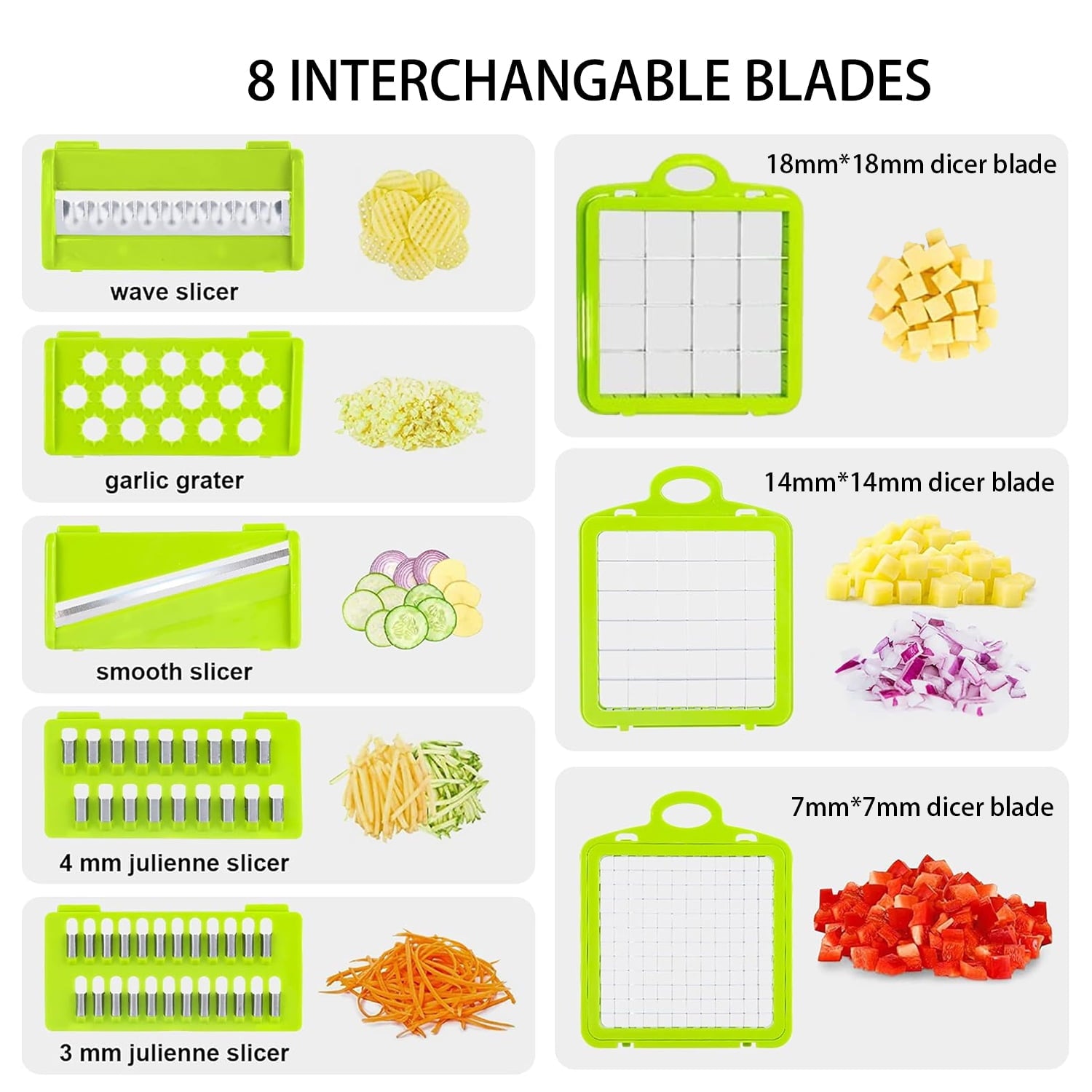 PHANCIR Vegetable Chopper, 17 in 1 Multi-Function Food Chopper, Professional Kitchen Gadget with Container - Image 4
