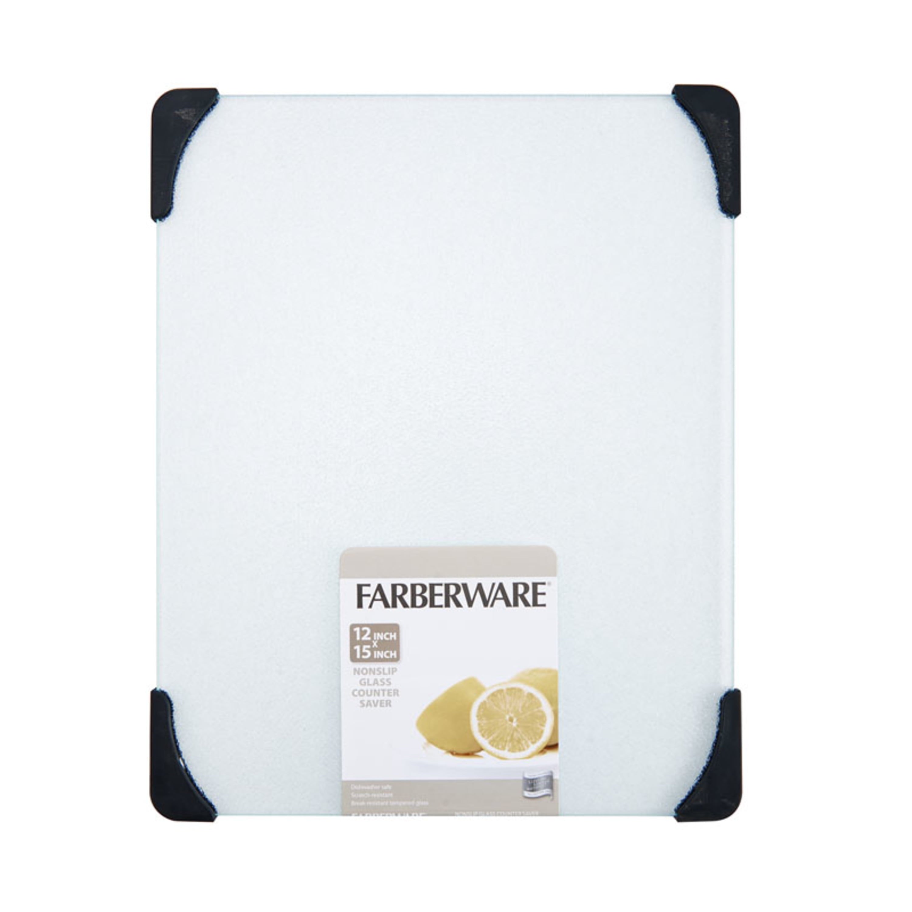 12-inch x 15-inch Glass Cutting Board with Black Non-Slip Corners - Image 3