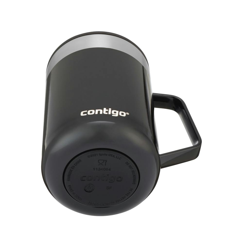 travel mug with handle in black