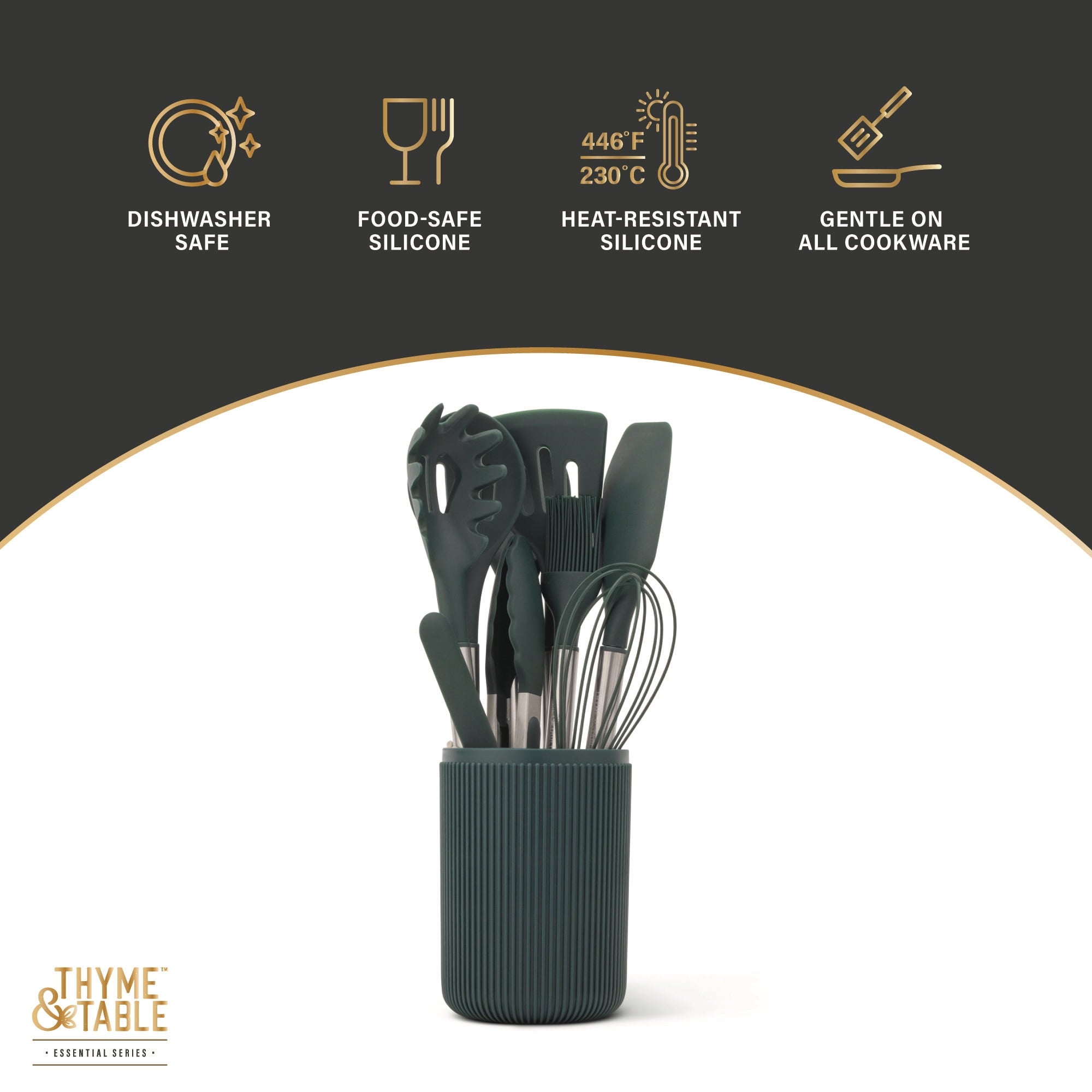 Thyme & Table 10-Piece Silicone Gadget Set - Green - Image 5