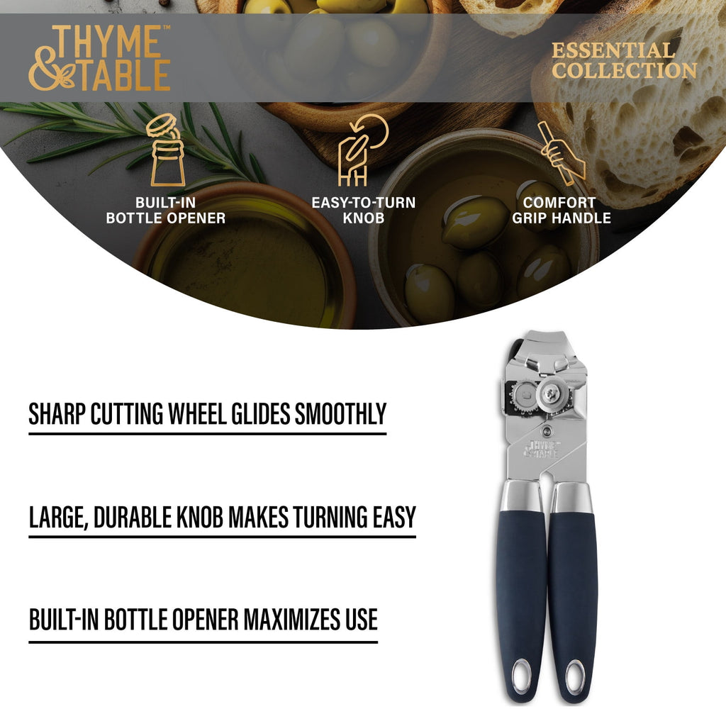 Thyme & Table Manual Stainless Steel Can Opener with Easy-Turn Knob - Image 5