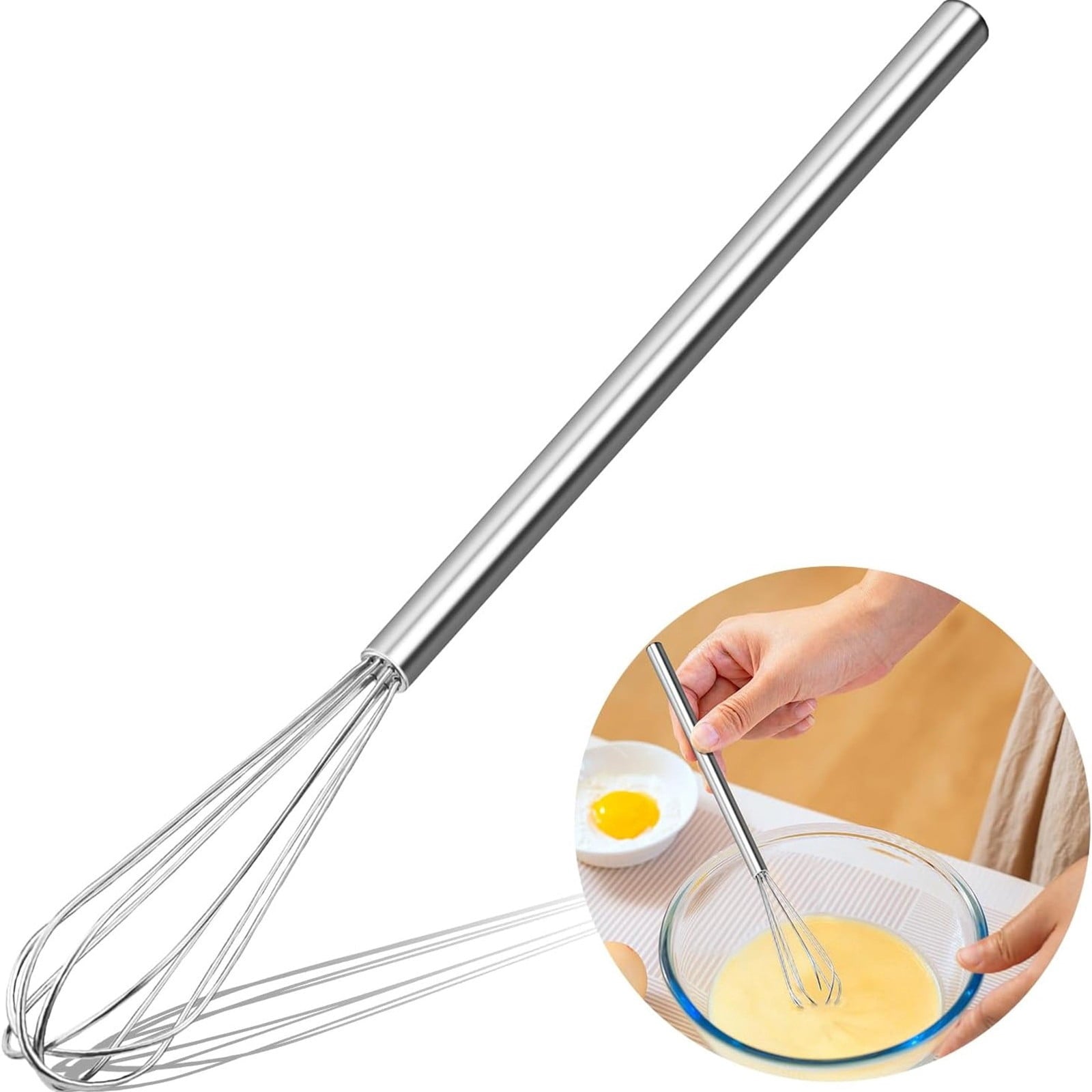 Mini whisk, Durable Small Whisk 10 Inch 304 Stainless steel Wire Whisk for Whisking, Beating, Blending Eggs & Sauces - Image 4