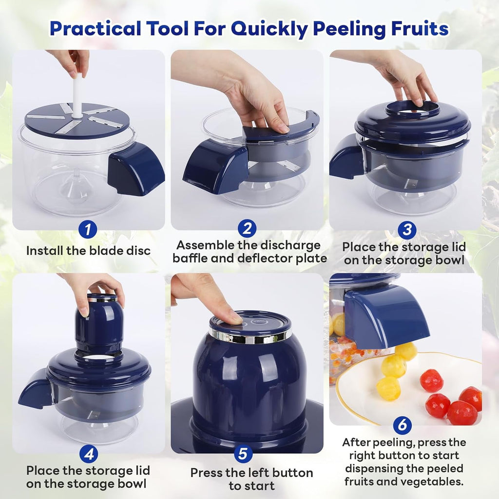 Automatic Grape Peeler Machine, Electric Garlic & Cherry Tomato Peeler Skin Remover Tool for Small Fruits, Effortless... - Image 4