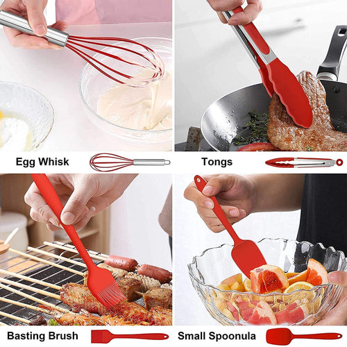 Walchoice 14 Pcs Cooking Utensils Set with Holder, Heat Resistant Silicone Kitchen Cookware Utensils Set, Kitchen Coo... - Image 2