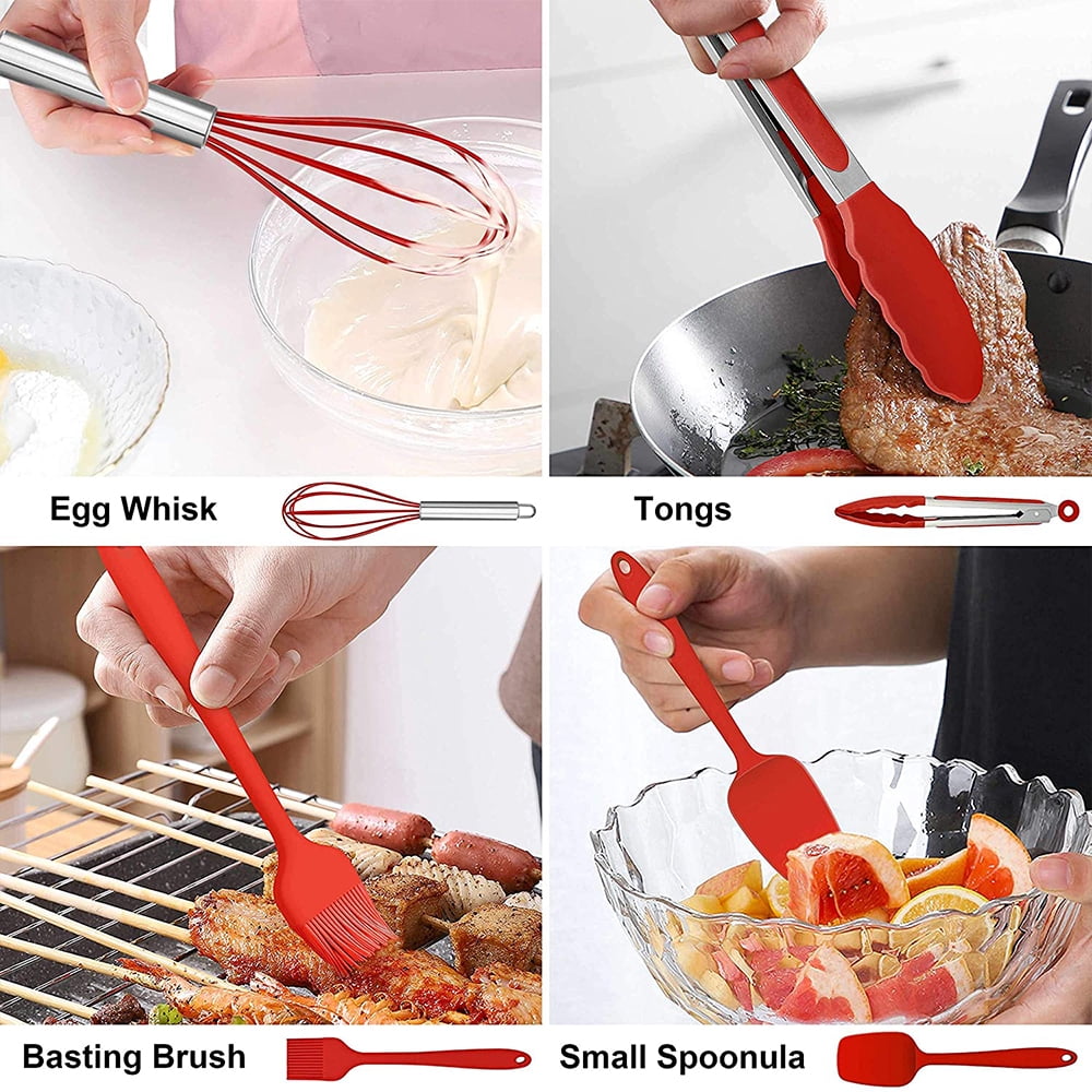 Walchoice 14 Pcs Cooking Utensils Set with Holder, Heat Resistant Silicone Kitchen Cookware Utensils Set, Kitchen Coo... - Image 2