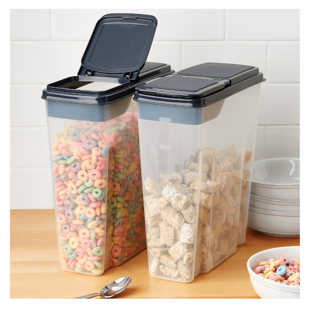 Mainstays 2-Pack Plastic Cereal Keeper Storage Containers, Kitchen Pantry Organizer Canisters for Cereal and Dry Food... - Image 6