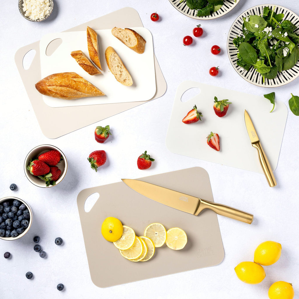 Thyme & Table 4-Piece Poly Cutting Mats SM 7.5"x11.4", MD 9.8"x13.4" - Cream - Image 5