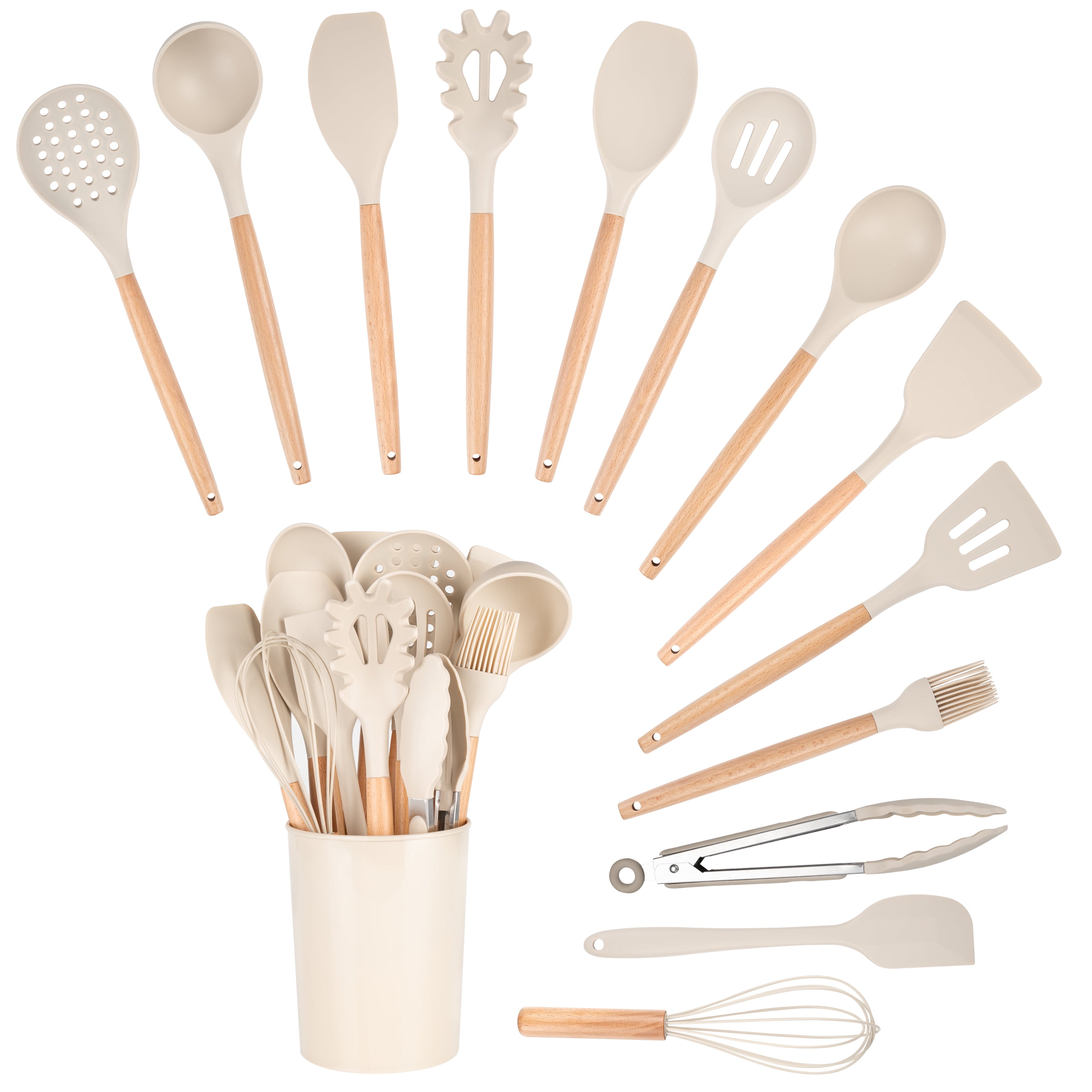 Mainstays 14pcs Cooking Utensil Set with Caddy - Image 5