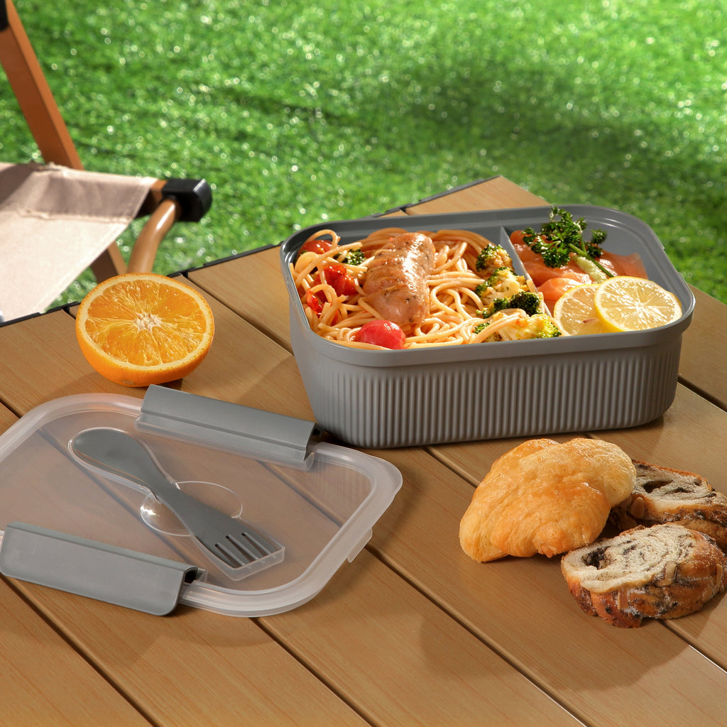 Mainstays Food Storage Bento Container, Rectangle, Gray, 42oz Capacity, A Practical Choice for School Lunches and Act... - Image 5