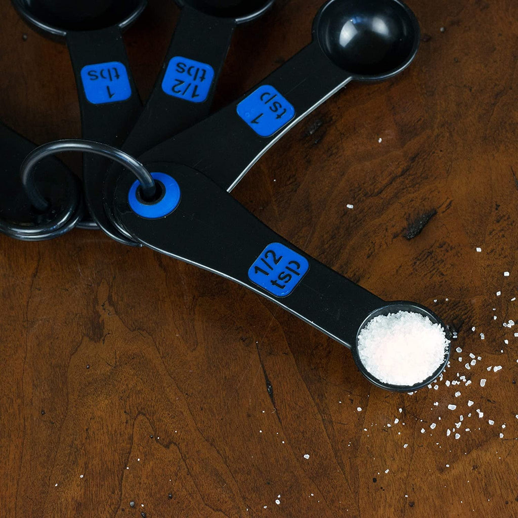 Chef Craft 10 Piece Easy Read Measuring Cups & Spoons Set - Black / Blue - Image 2
