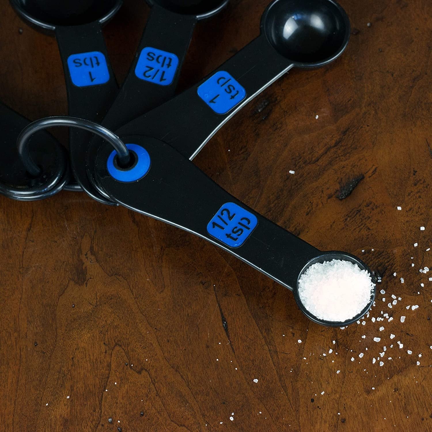 Chef Craft 10 Piece Easy Read Measuring Cups & Spoons Set - Black / Blue - Image 2