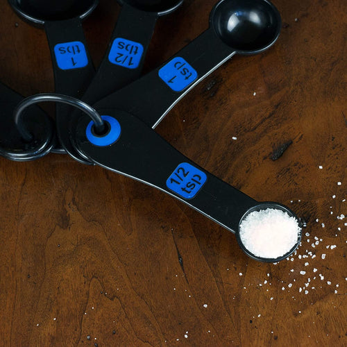 Chef Craft 10 Piece Easy Read Measuring Cups & Spoons Set - Black / Blue - Image 2