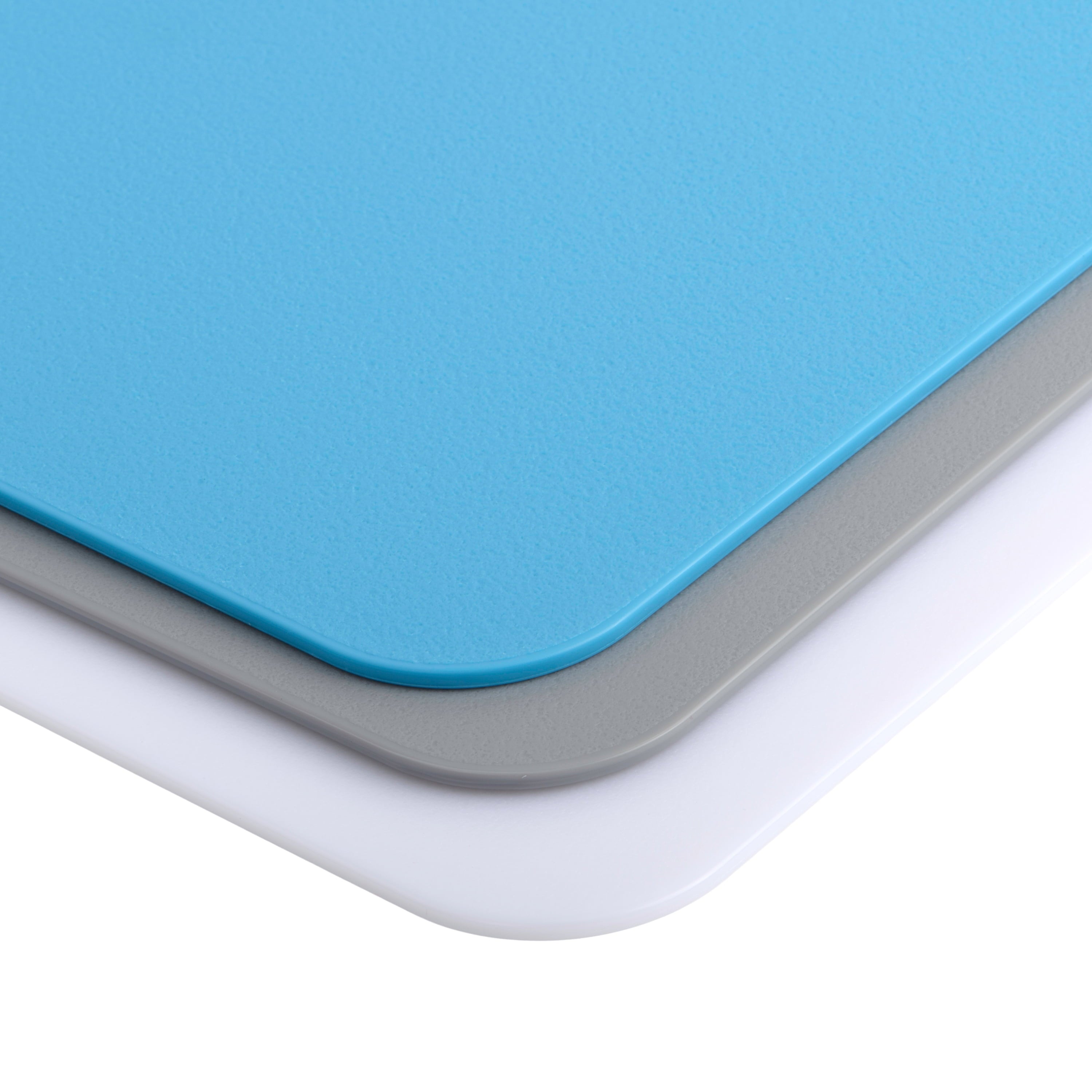 Architec 3-Piece Poly Reversible Cutting Boards Set, Assorted Sizes, Blue - Image 5