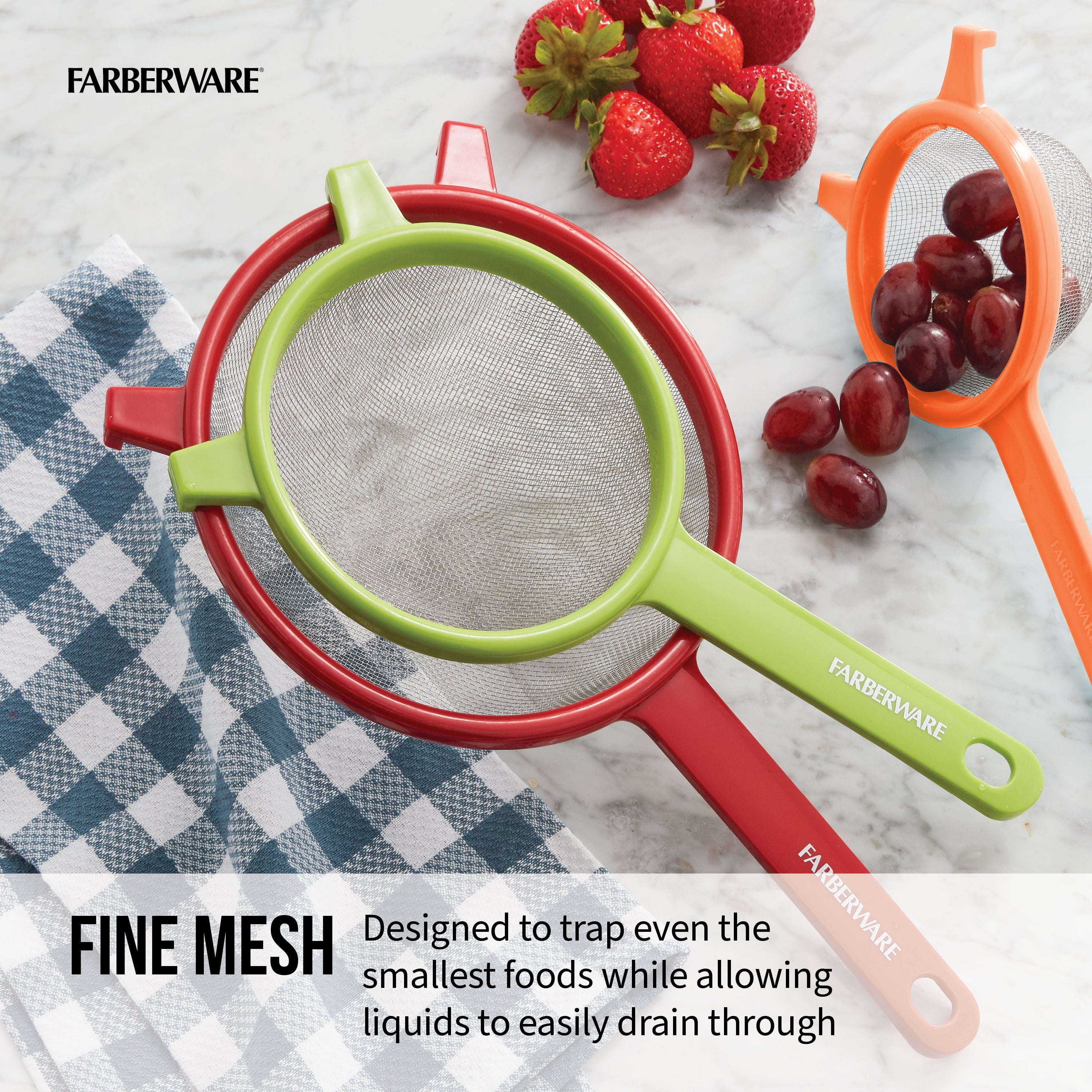 Professionals Red, Green & Orange Strainer Set of 3 - Image 2