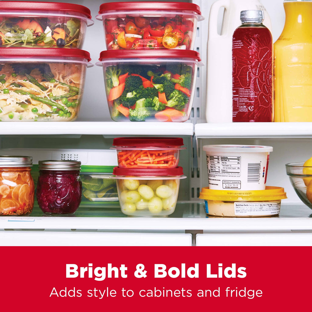 Rubbermaid Easy Find Lids Food Storage Containers with Vented Lids, 26 Piece Set, Red - Image 2