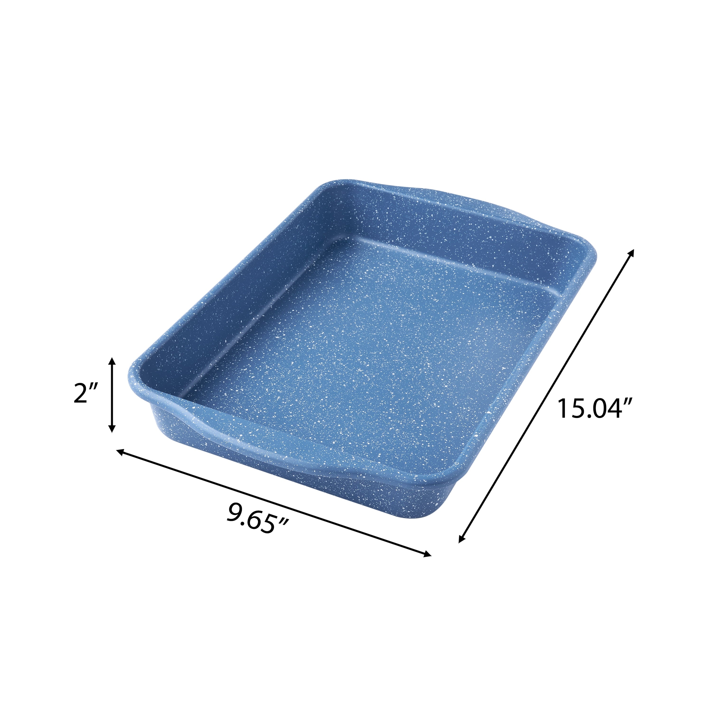 The Pioneer Woman 9" x 13" Aluminized Steel Nonstick Cake Pan, Blue Speckle - Image 5