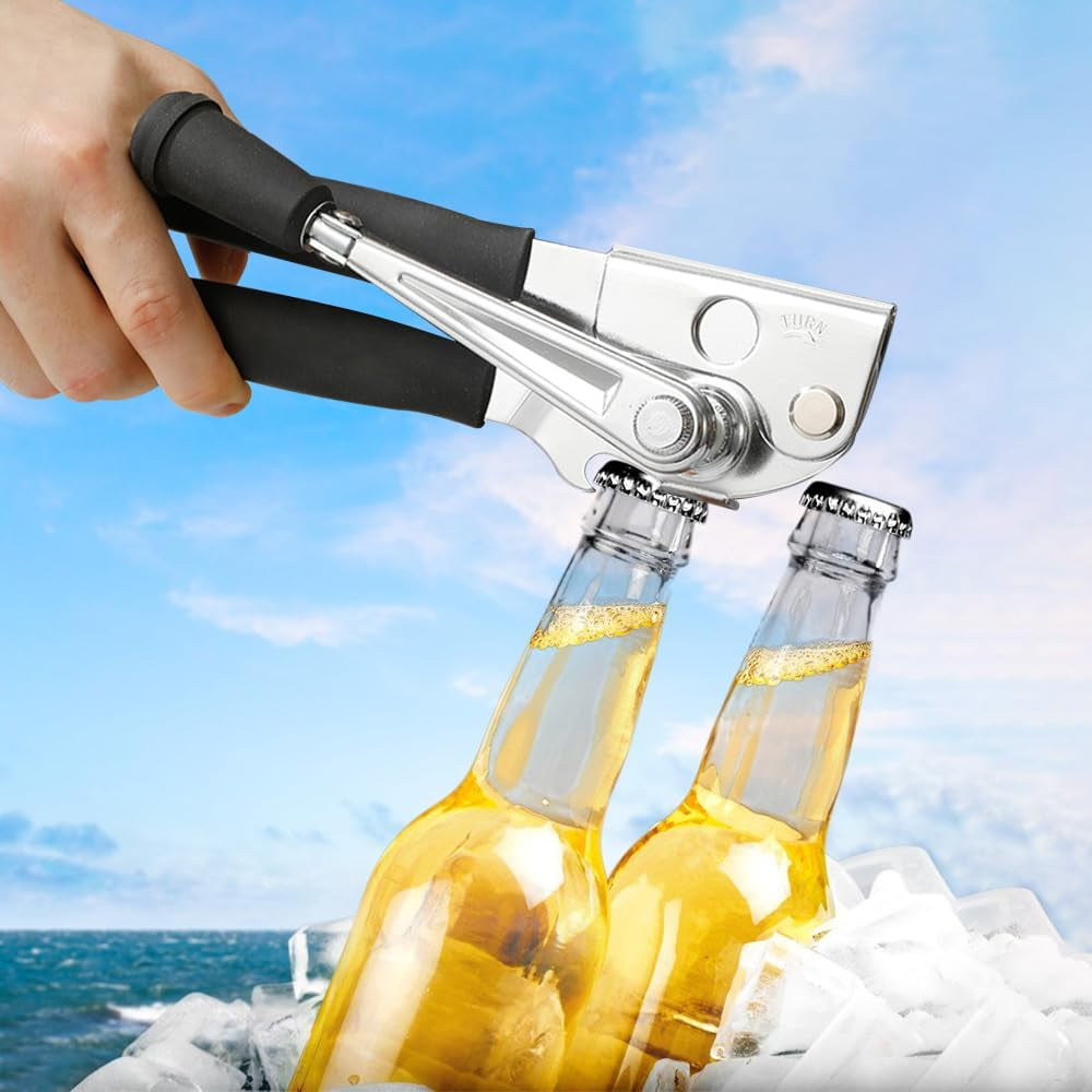 NUFR Manual Crank Can Opener,Heavy Duty Commercial with Rubber-Coated Handles - Image 4