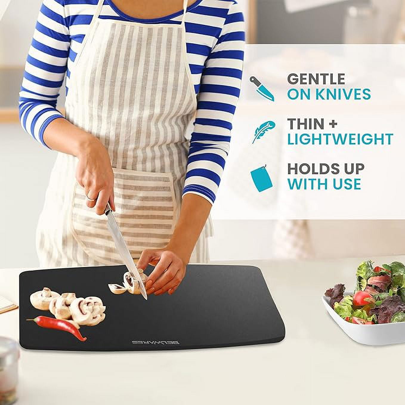 Dishwasher Safe Cutting Board for Kitchen, Large Composite Wood Chopping Board, Thin Lightweight Heat Resistant BPA-F... - Image 6
