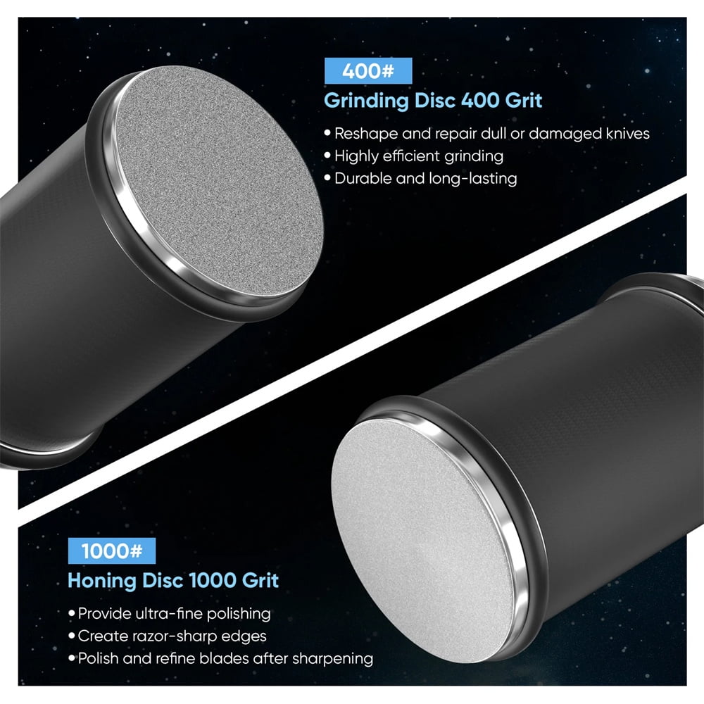 Rolling Knife Sharpener System Kit,4-Angle Tumbler Double Diamond 400 1000 Discs Sharpening Stone for Kitchen Knives - Image 2