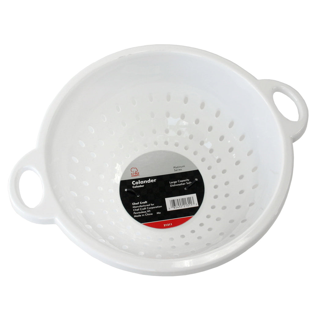 Chef Craft Select Plastic Deep Colander, 11x5 inch 5 quart, White - Image 3
