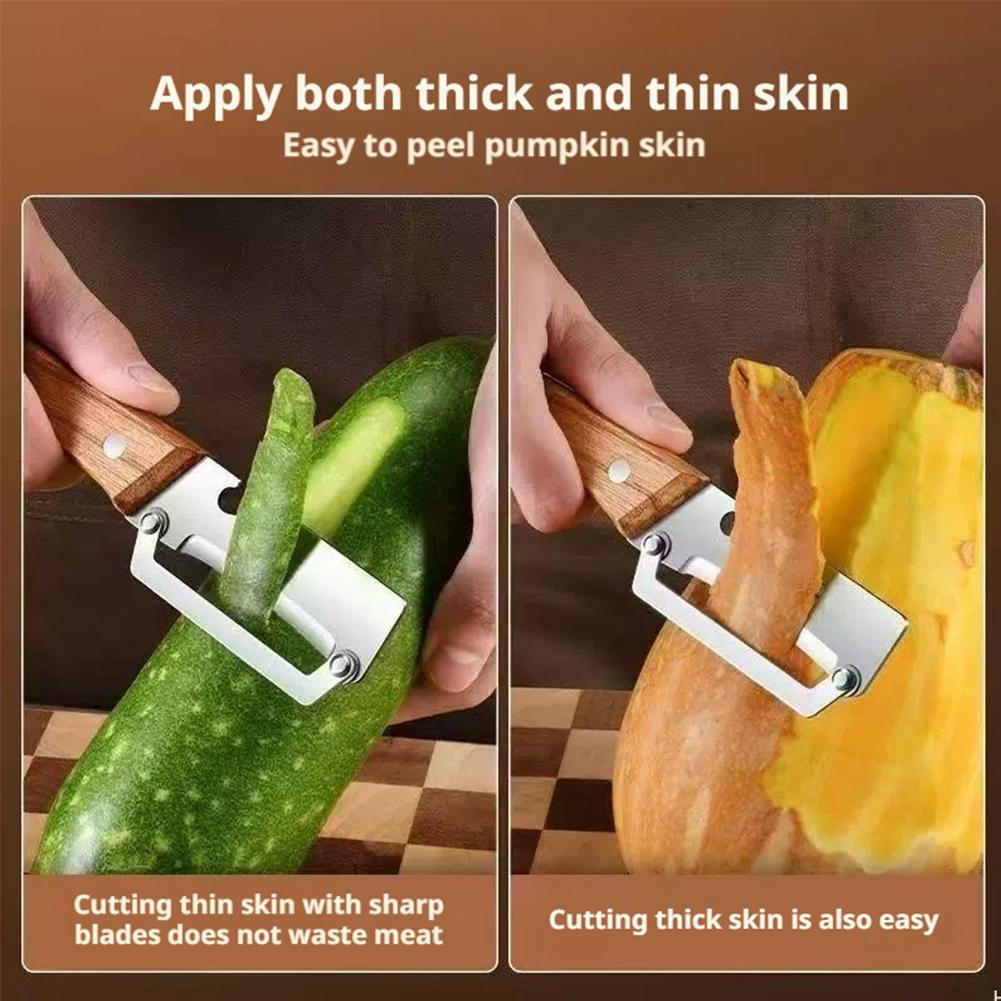 Multi-Functional Vegetable Peeler, Ultra-Sharp Stainless Steel Blade with Ergonomic Wood Handle, Kitchen Peeler for F... - Image 2