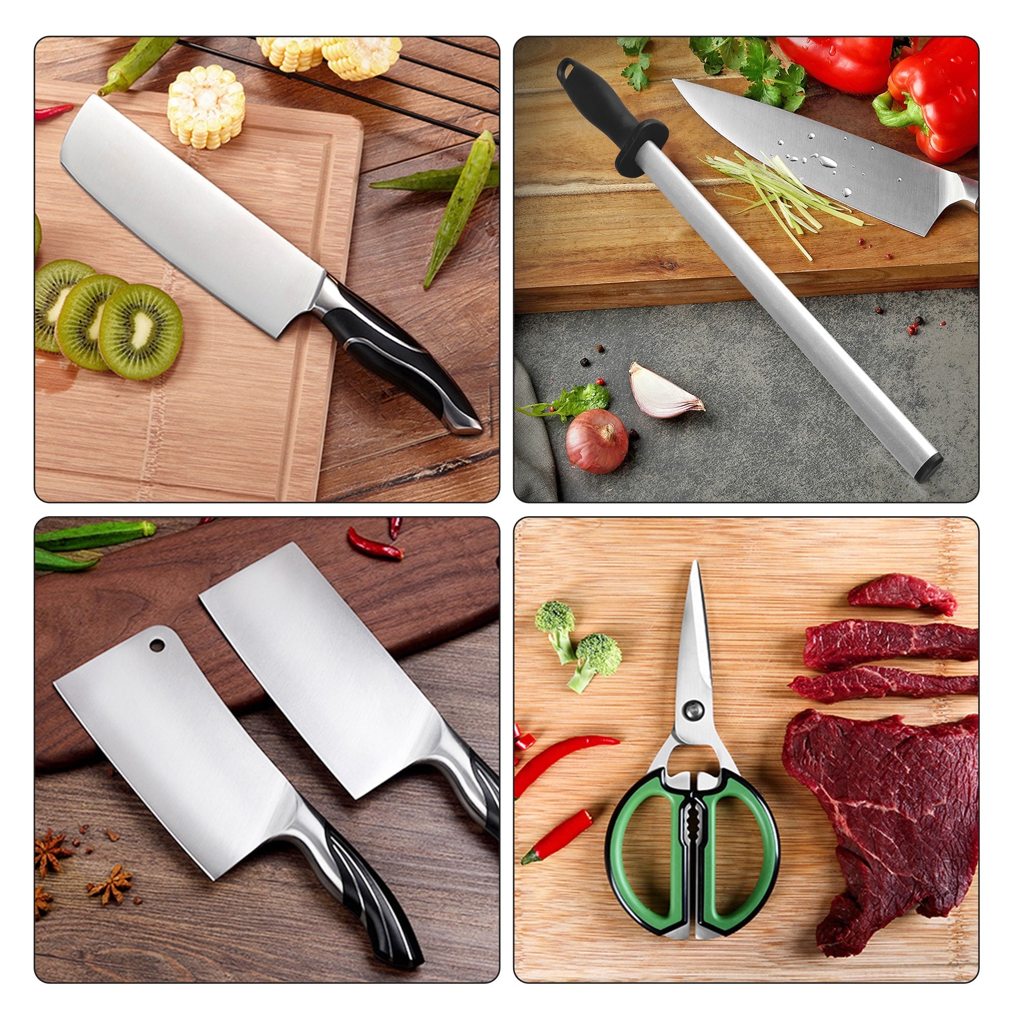 TSV 12" Diamond Sharpening Steel, Knife Blade Sharpener Honing Rod, Professional Kitchen Chef Stick - Image 3