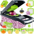 13-in-1 Vegetable Chopper & Slicer - Multifunctional Onion Chopper with 8 Blades, Colander Basket & Container | Mini ...