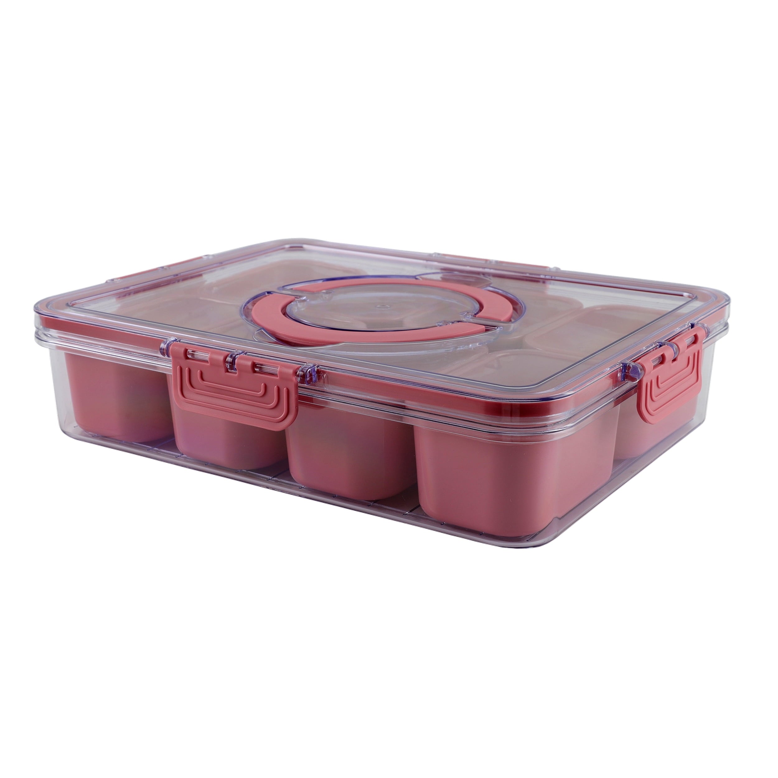 8-Compartment Snackle Box, Charcuterie and Snack Container, Divided Serving Tray with Lids and Handle, Dishwasher Saf... - Image 3