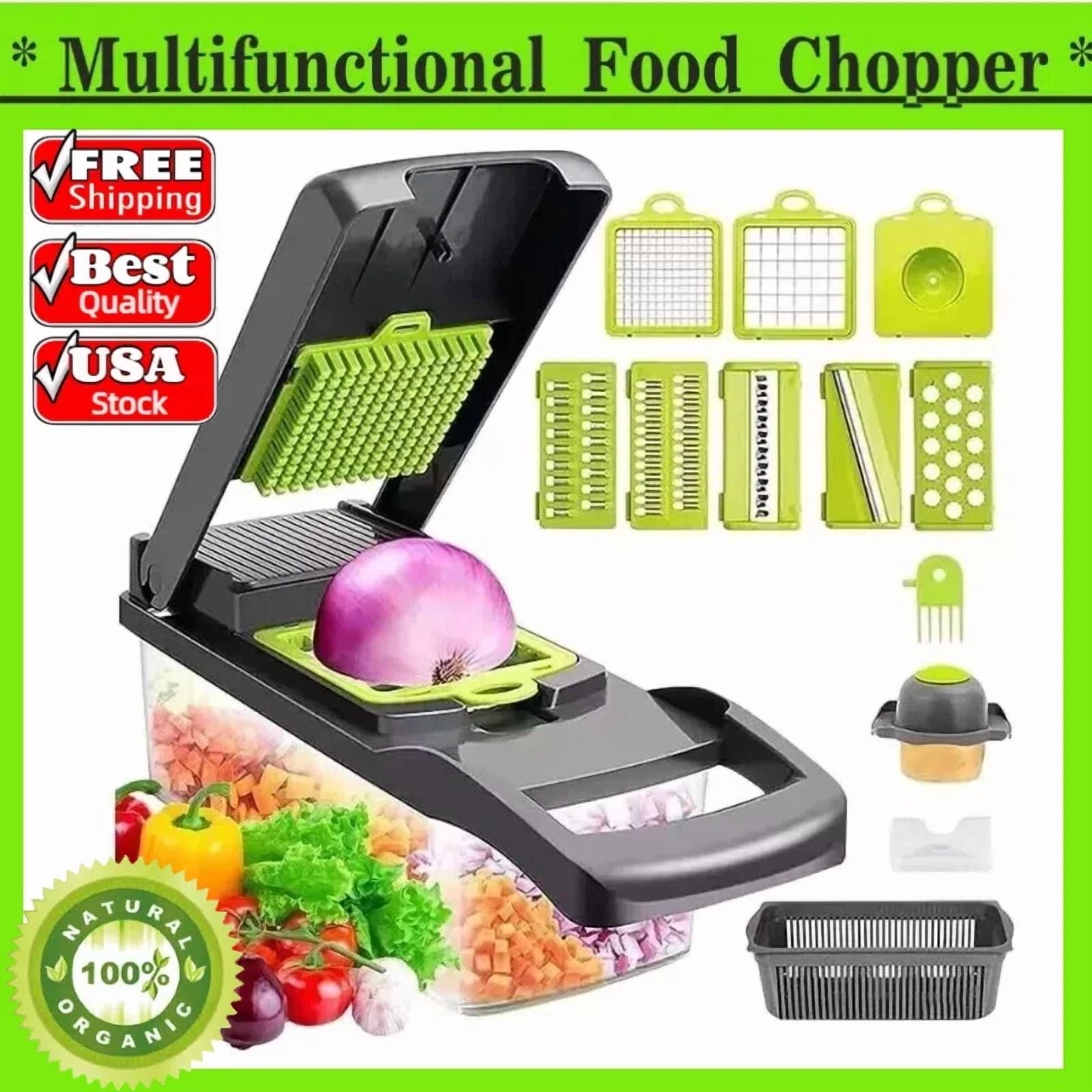 14 In 1 Vegetable Fruit Chopper Cutter Food Onion Veggie Dicer Slicer Kitchen ?