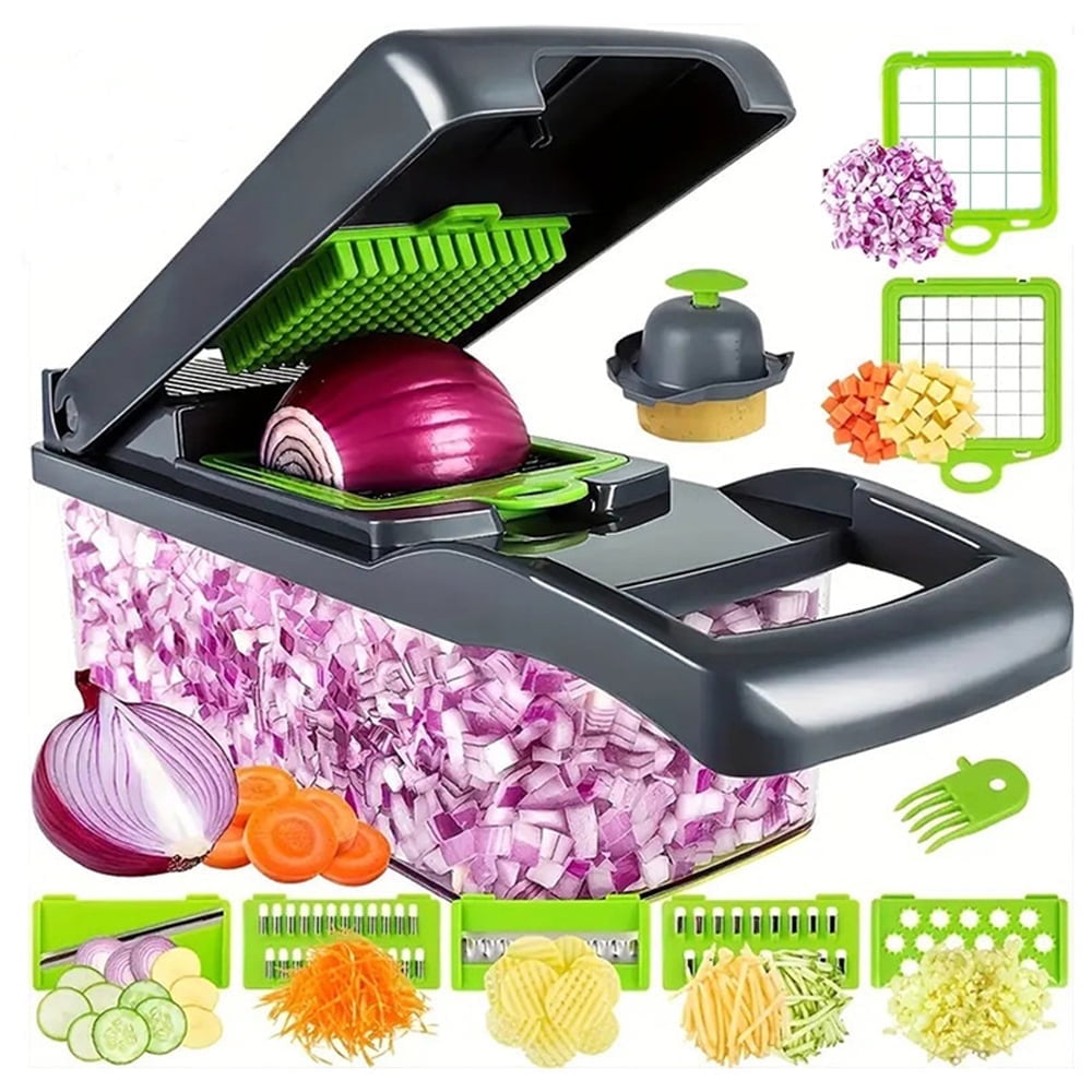 14 in 1 Multifunctional Vegetable Chopper Onion Chopper Handle Food Grate Food Chopper Kitchen Vegetable Slicer Dicer...