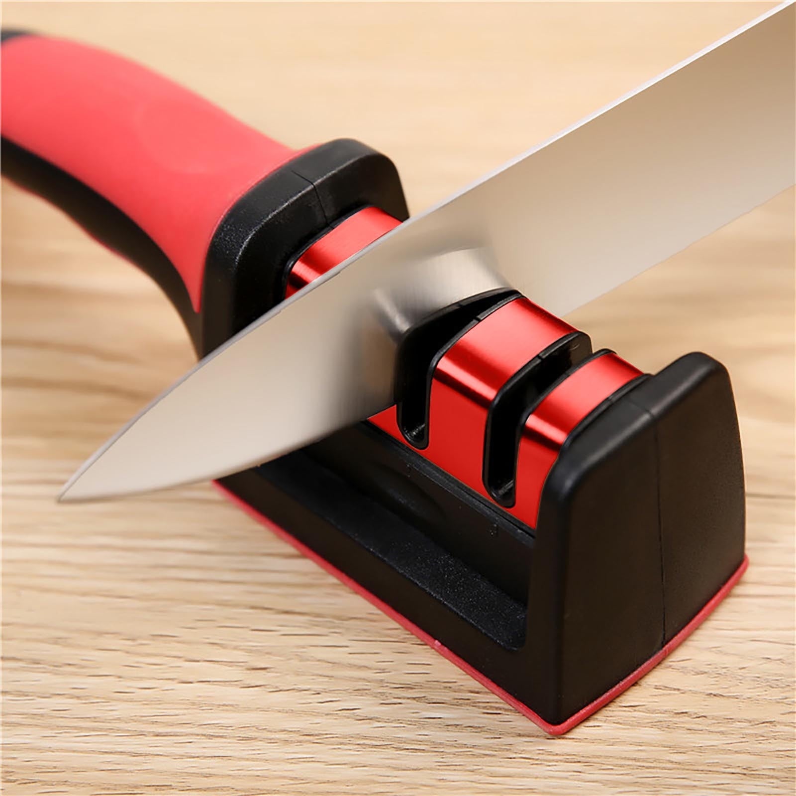 Clearance! VALSEEL Sharpener Kitchen for Straight and Serrated Knives 3 Stage with Diomand Abrasive - Image 5
