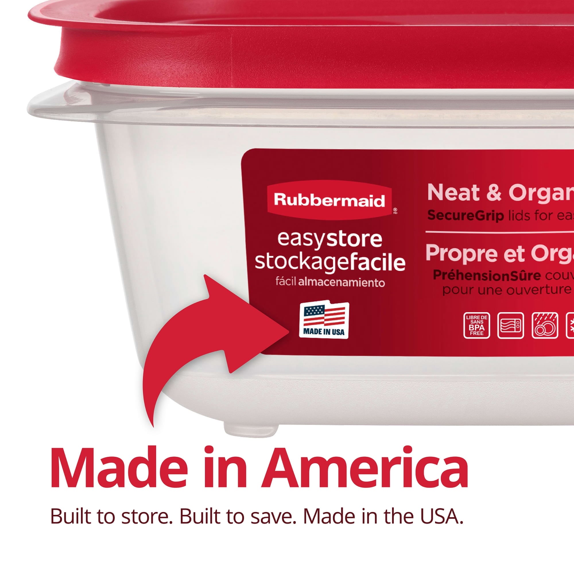 Rubbermaid 14.66-Cup EasyStore Square Container, Food Storage Container, Food Storage Container with Lids - Image 4