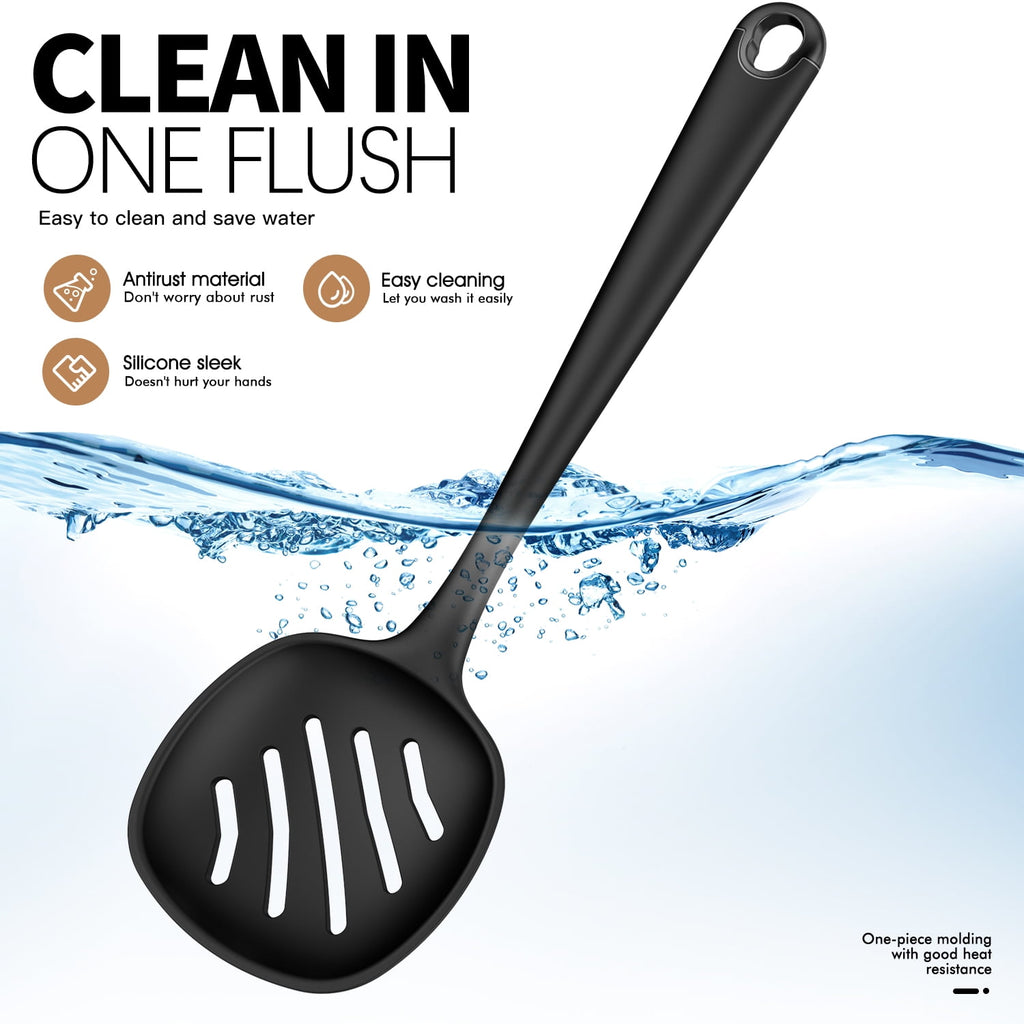 Silicone Kitchen Utensils Set, 600°F Heat Resistant Silicone Cooking Utensils, Spatula, Spoon, Whisk, Tongs, Kitchen ... - Image 2