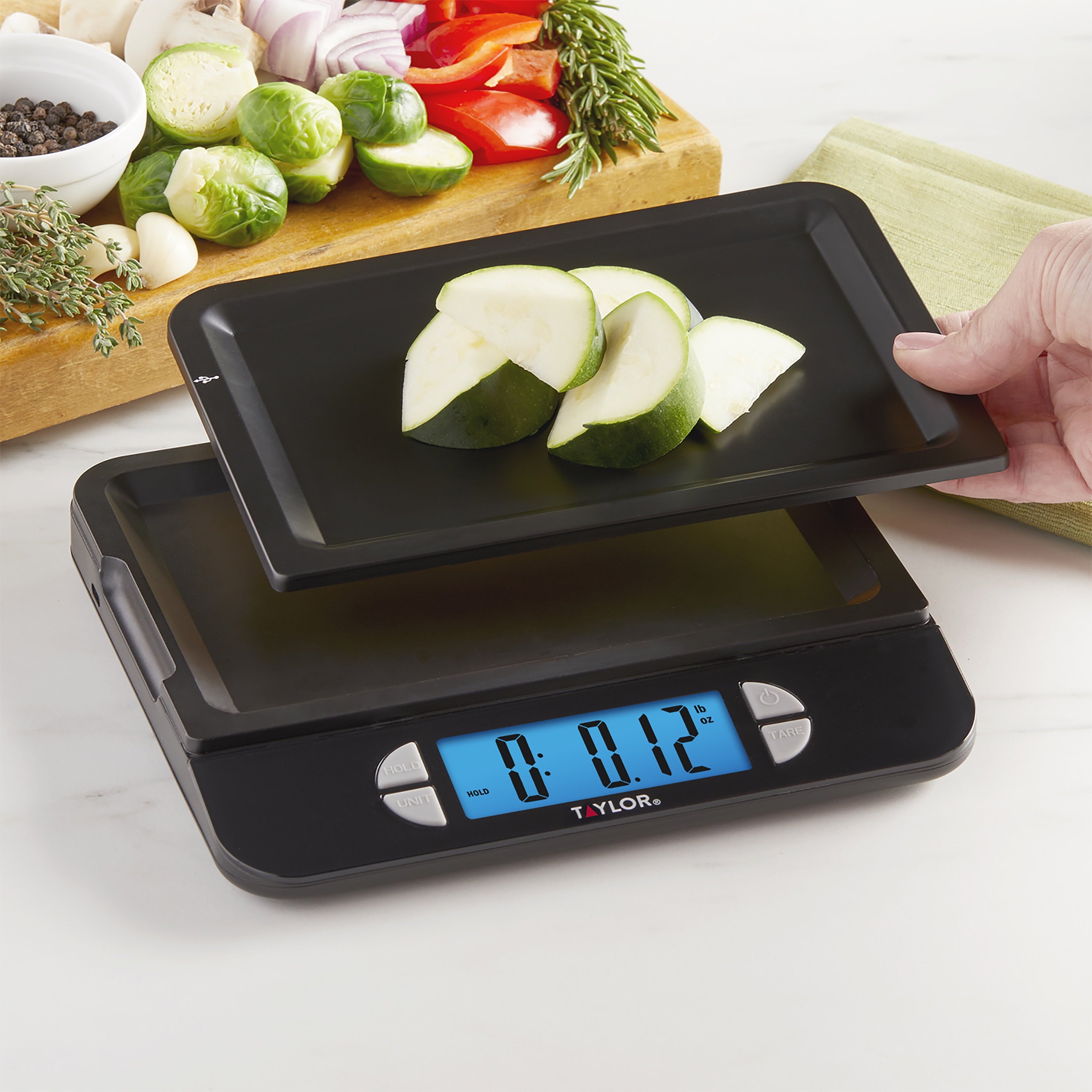 Taylor USB Rechargeable Precision Digital Kitchen Scale and Food Scale, 11 lb. Capacity Black - Image 6
