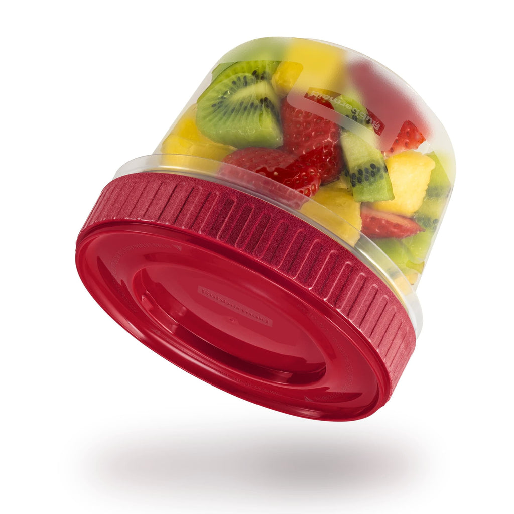 Rubbermaid TakeAlongs 2.1-Cup Twist & Seal Food Storage Containers, Ruby Red, 3 pack - Image 2