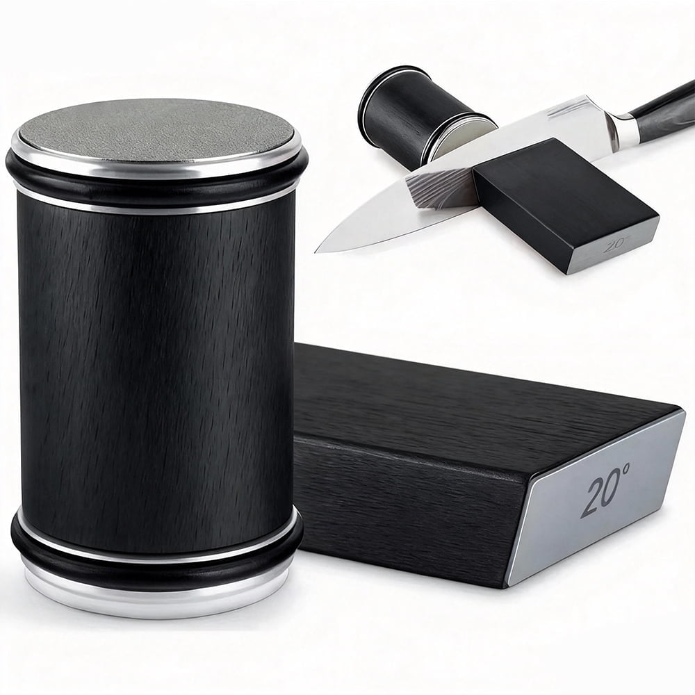 Tumbler Knife Sharpener Rolling Diamond Sharpening Stone #1000/#400 Sharpener Kit Kitchen Knives 15 and 20 Degrees - Image 6