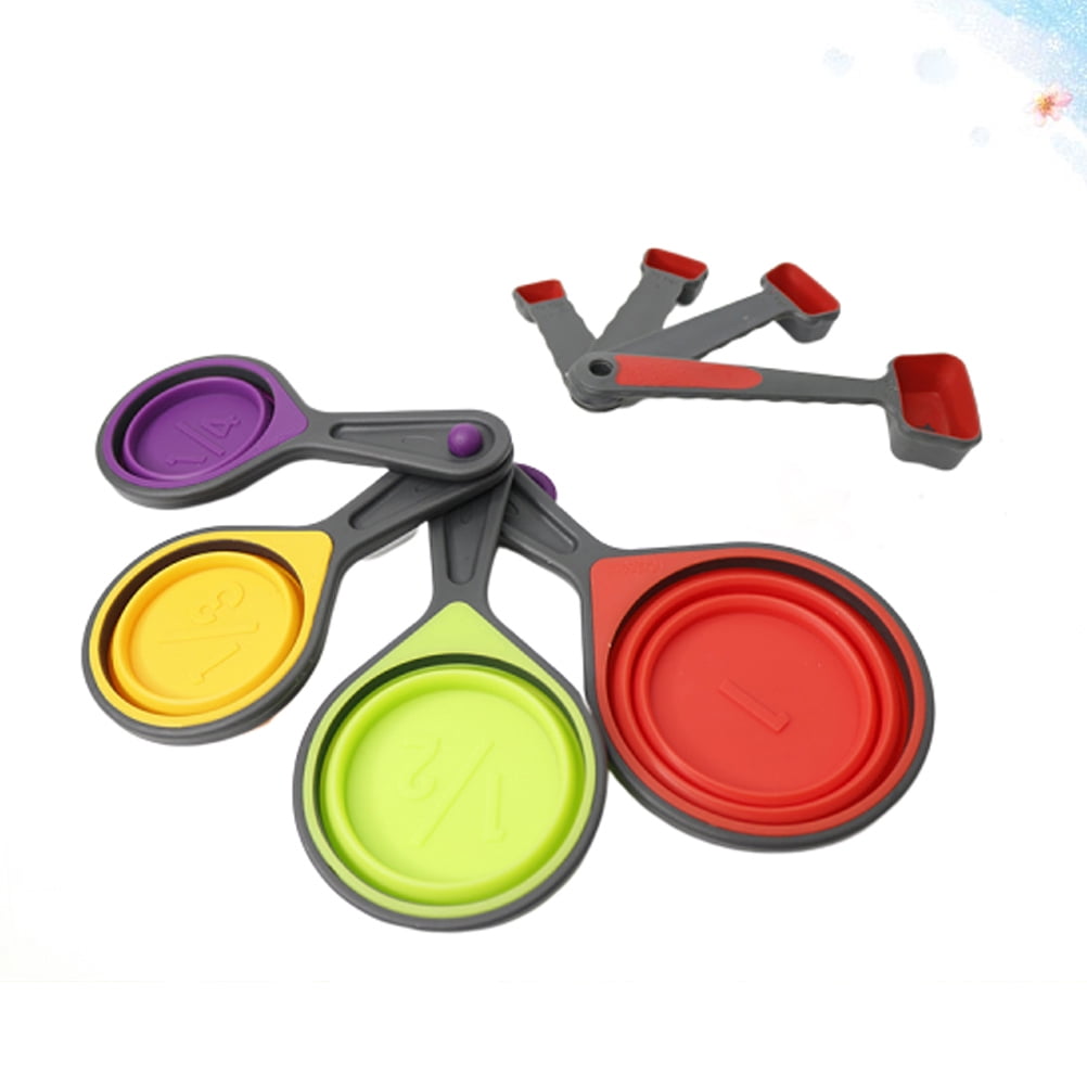 8-piece Set Silicone Telescopic Measuring Cup Measuring Spoon Baking Measuring Spoon Scale Measuring Tool for Powder - Image 2