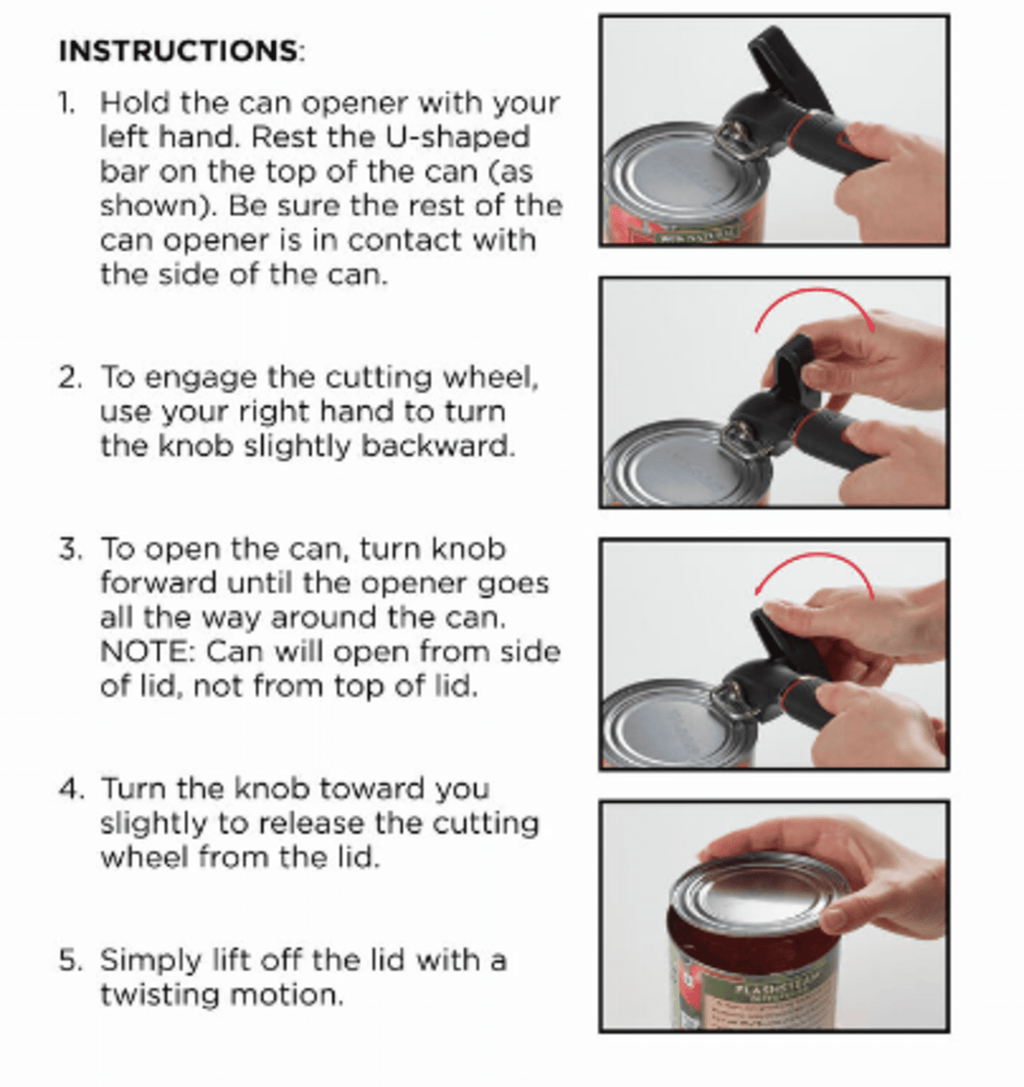 Soft Grips Safety Can Opener in Black with Red Accents - Image 3