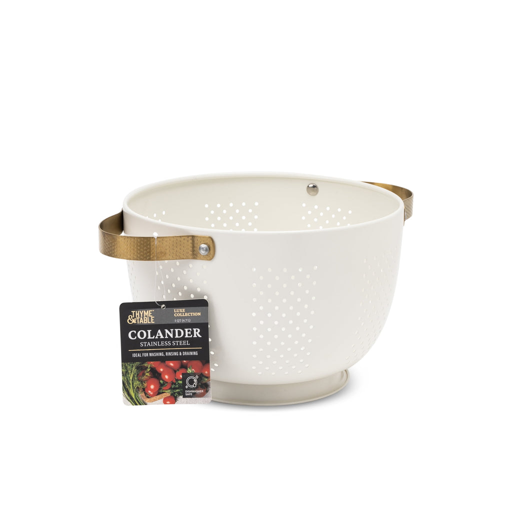 Thyme & Table Cream and Gold Colander - Image 3