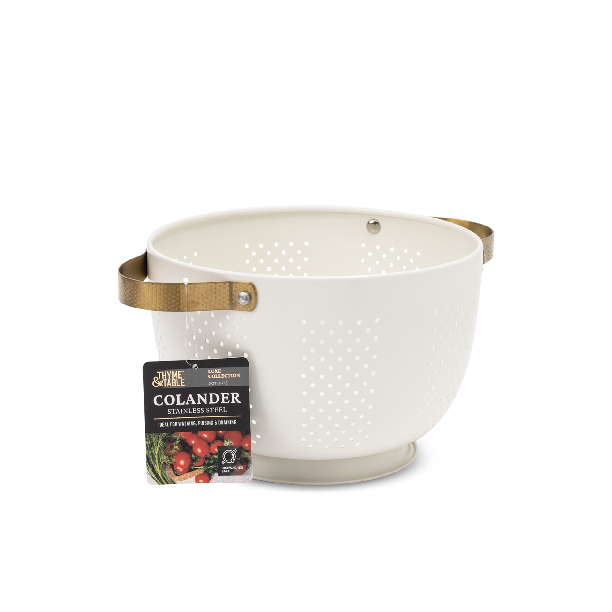 Thyme & Table Cream and Gold Colander - Image 3
