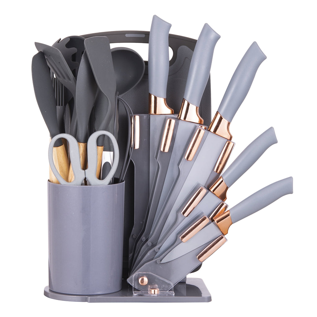 HEESEM 19-Piece Silicone Kitchen Utensil & Knife Set - Heat-Resistant Cooking Tools Non-Stick Safe Gift for Mom or Wo...