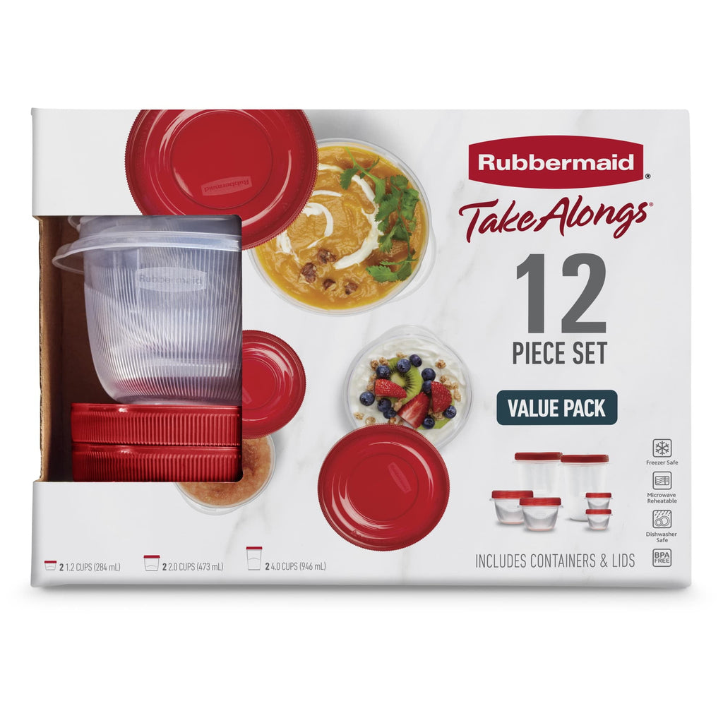 Rubbermaid Takealongs 12 Piece Food Storage Set, Red - Image 5