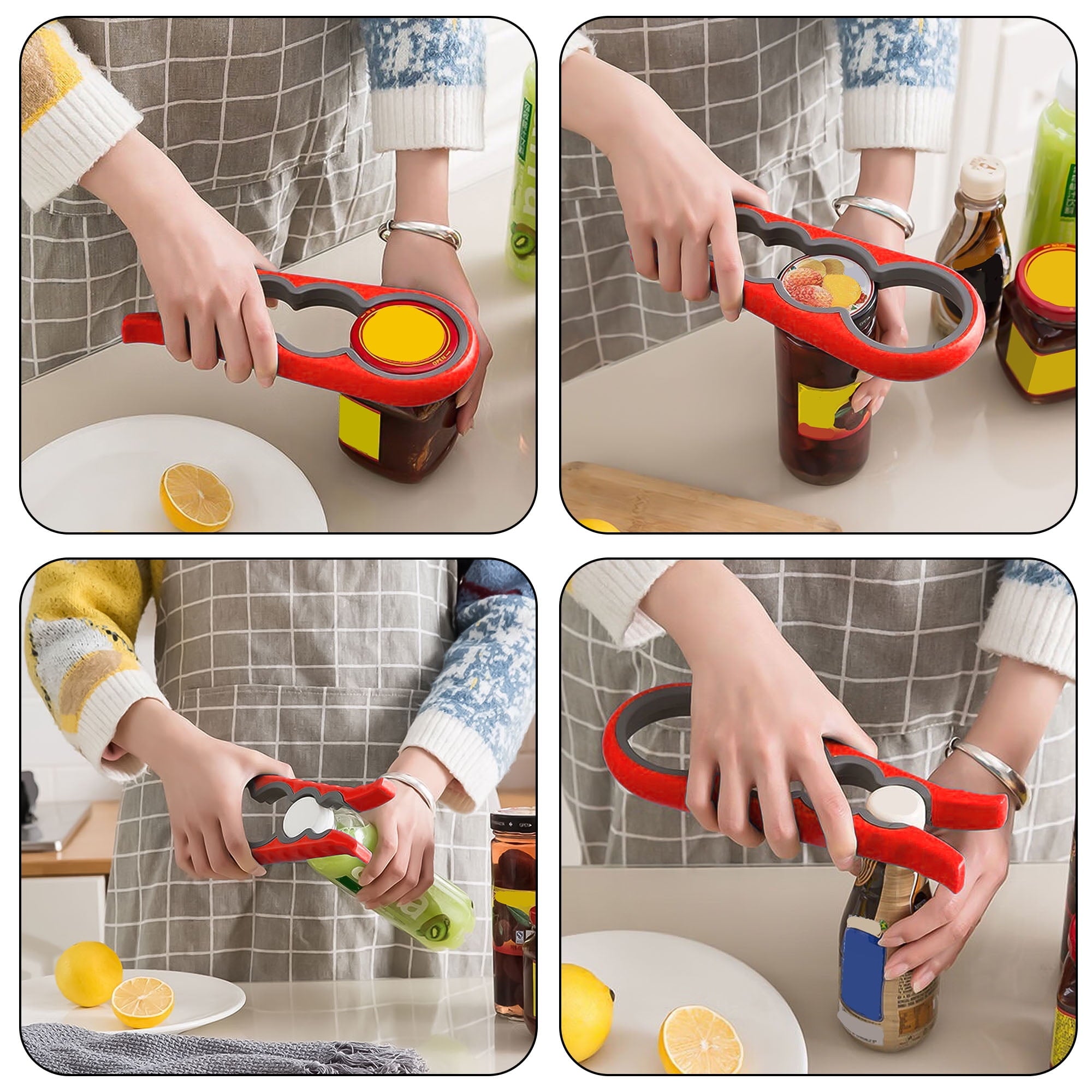 EEEkit Easy Grip Jar Opener, Non-Slip Bottle Opener for Seniors with Arthritis & Weak Hands - Image 3