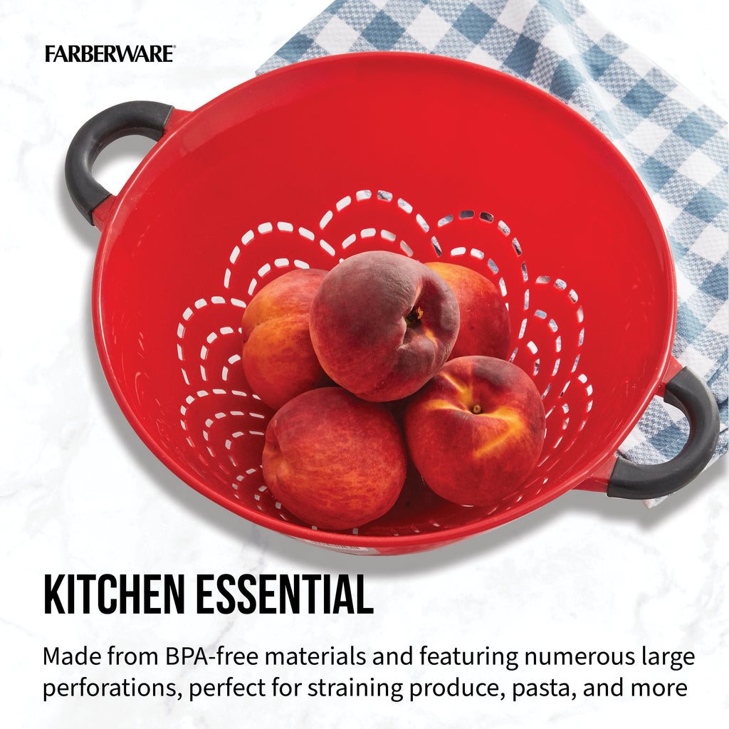 5-Quart Soft Grips Colander, Red, 1-Piece - Image 2