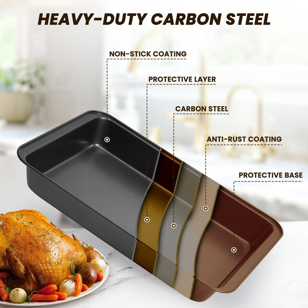 Kikcoin Bakeware Set, 22 Pcs Carbon Steel Non-Stick Baking Pan Set, Baking Sheet for Kitchen, Muffin Pan & Cookie She... - Image 3