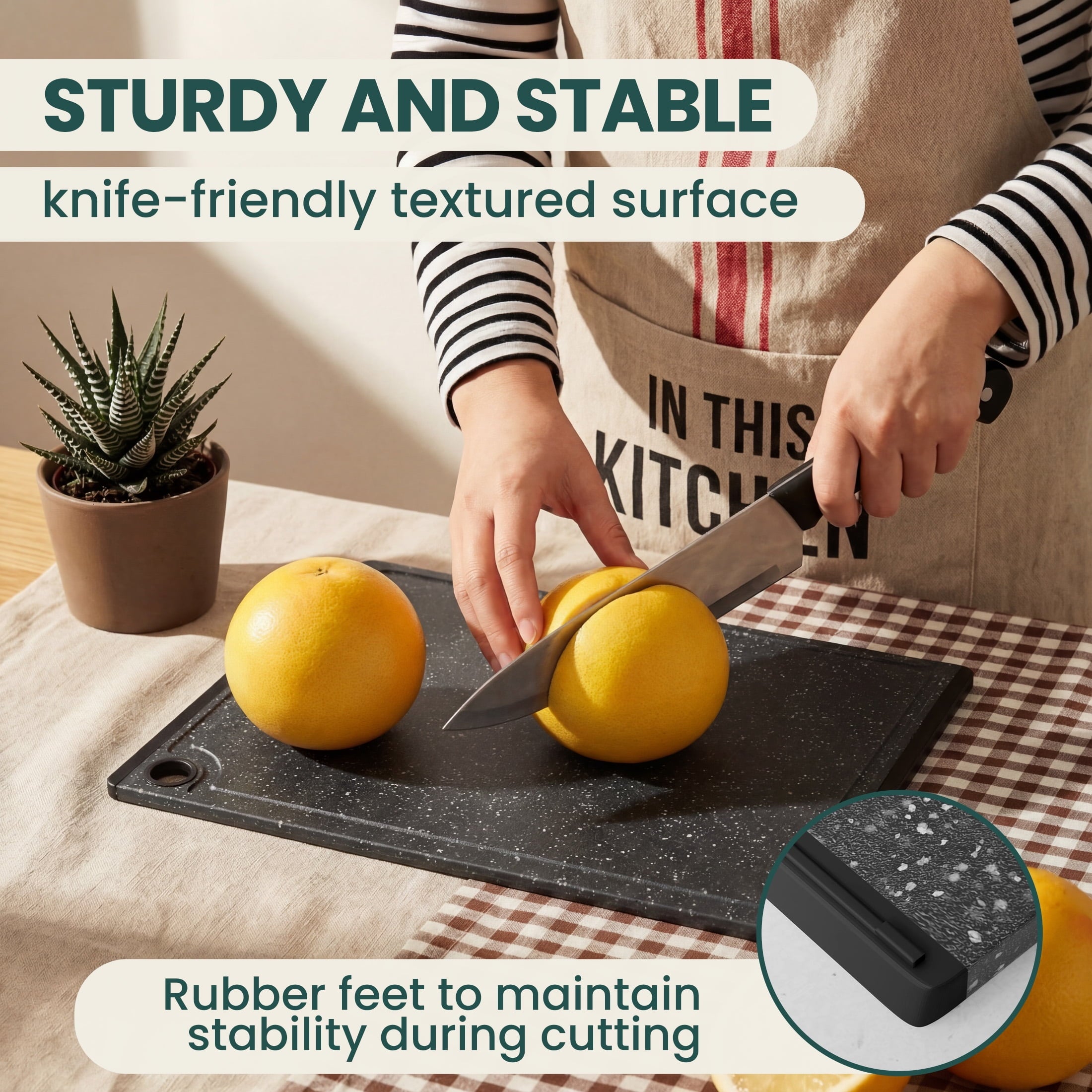 Kikcoin 3-Piece Plastic Large Cutting Boards Set for Kitchen, Chopping Board with Non-slip Feet and Juice Grooves - Image 3