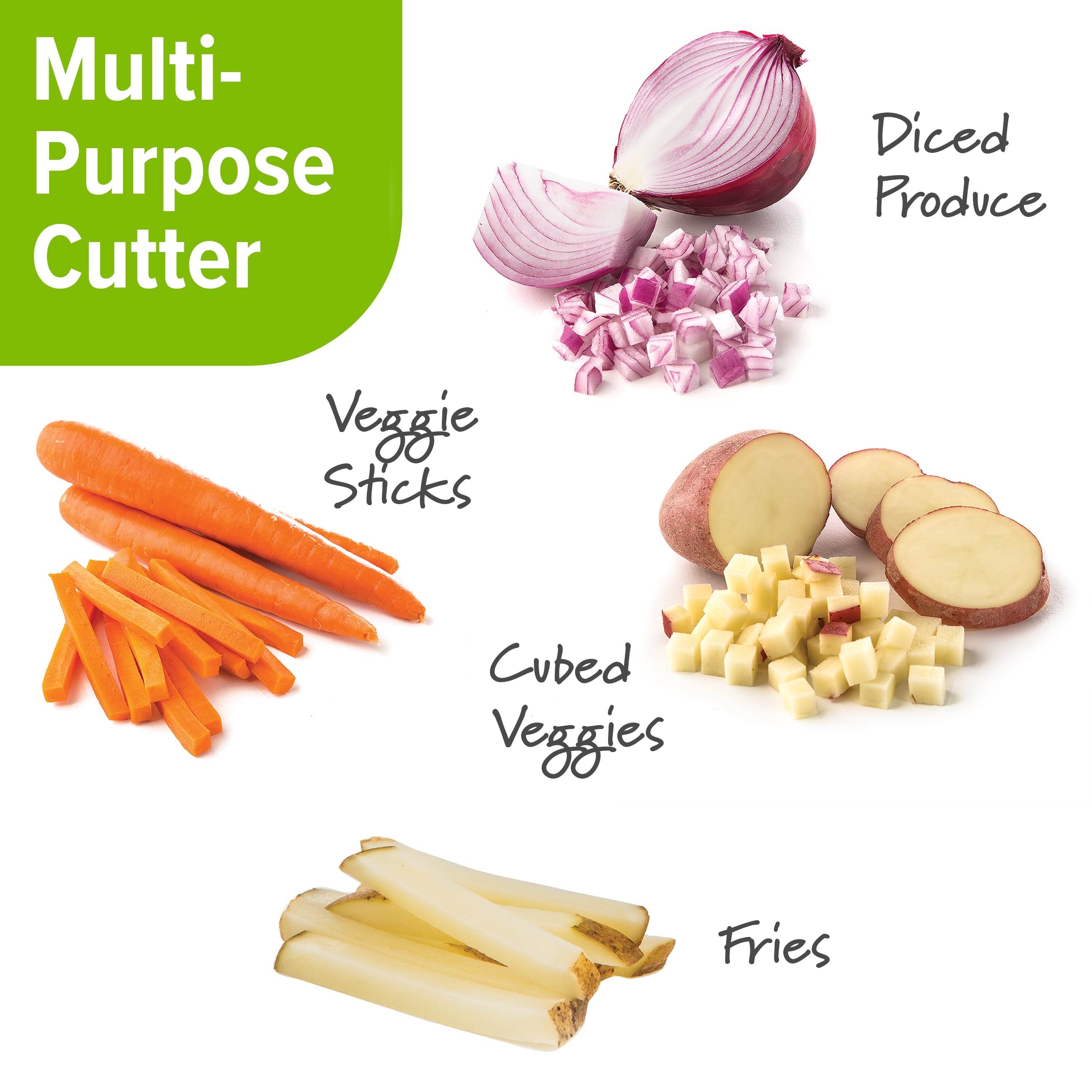 Prep Solutions French Fry Cutter and Vegetable Chopper White - Image 3