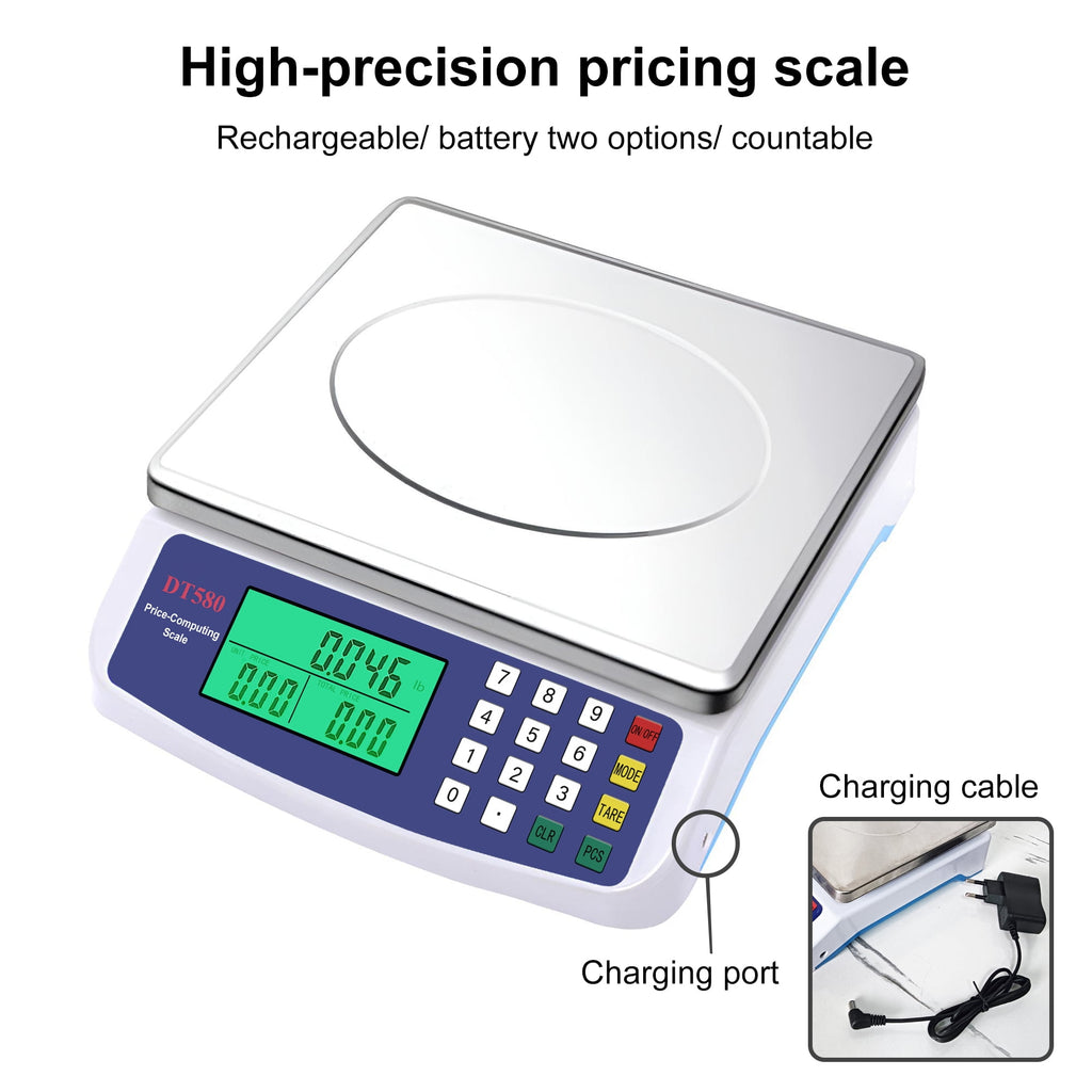 INSMART Food Scale,30KG Large Digital Kitchen Scale,Plug-in and Battery Modes,for Cooking Baking,Silver - Image 3