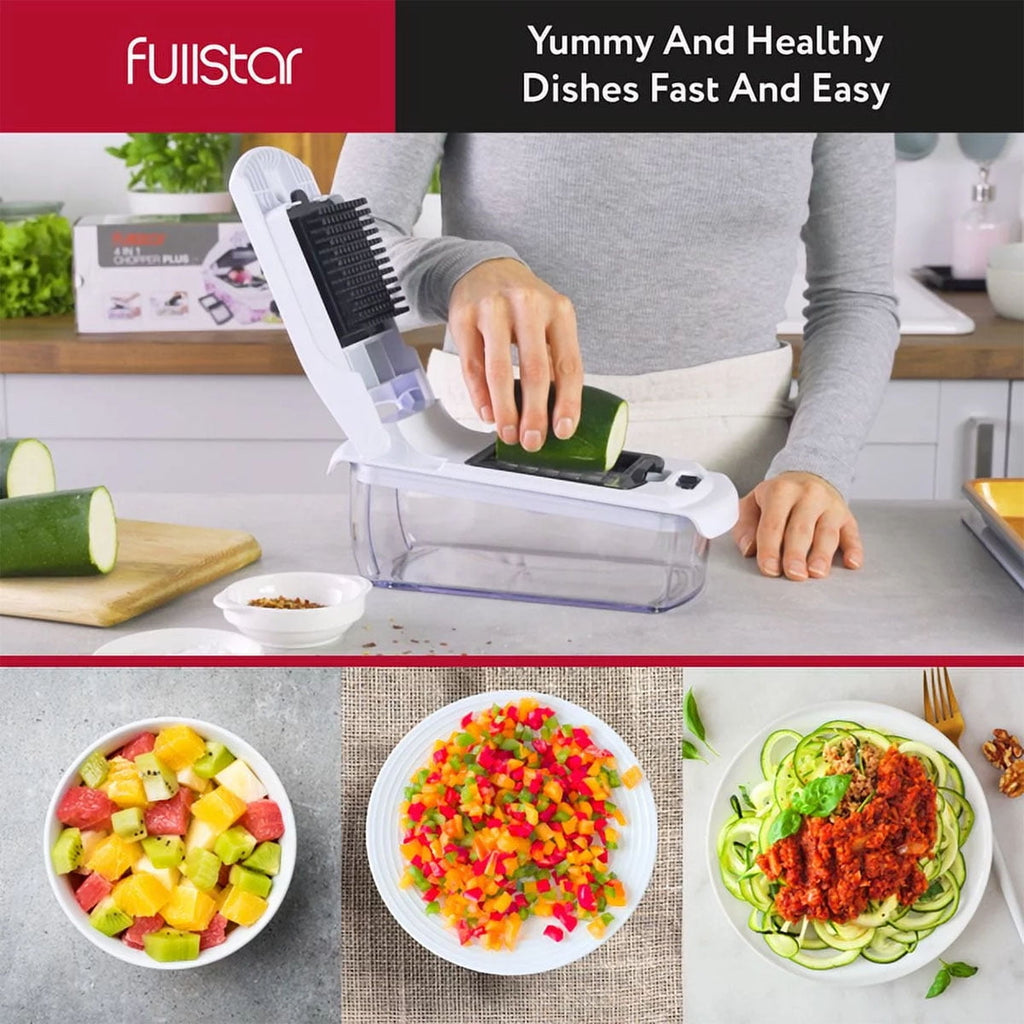 Vegetable Chopper - Vegetable Cutter, Food Chopper, Veggie Chopper, Onion Chopper With Container - 3 in 1 White - Image 5